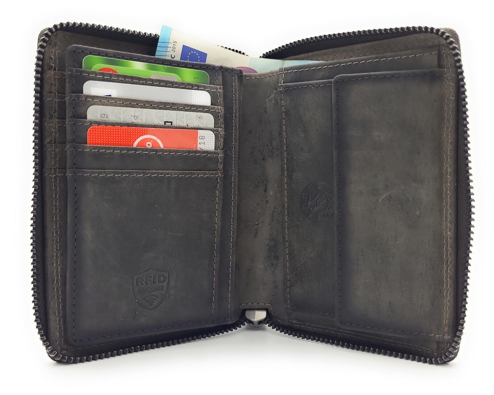 JOCKEY CLUB Geldbörse echt Leder Portemonnaie mit RFID Schutz vintage Hunte günstig online kaufen