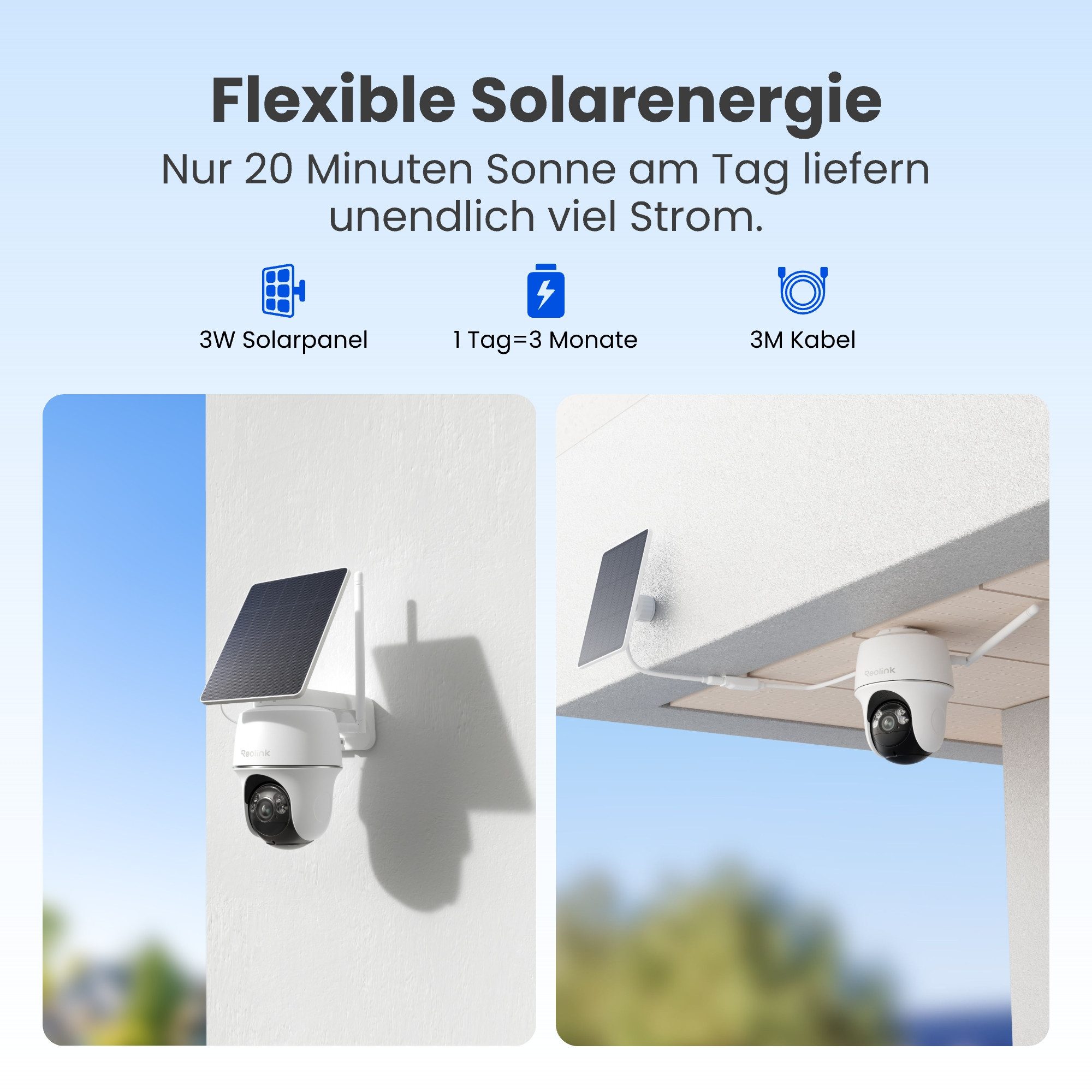 Reolink Überwachungskamera PTCam ProHD 5MP mit Solarpanel, 2,4/5GHz WLAN (Außenbereich, 1-tlg., 2K+,PIR-Erkennung,IR-Nachtsicht,Solarbetrieben,Zwei-Wege-Audio) – Bild 5 von 5