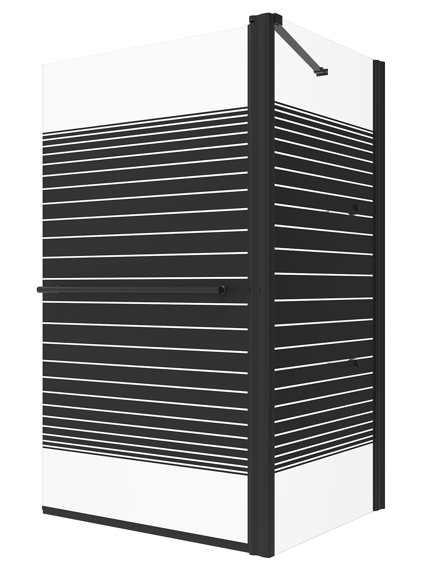 AQUABATOS Badewannenaufsatz Eck Glas mit Seitenwand schwarz 70x80 70x120cm, günstig online kaufen