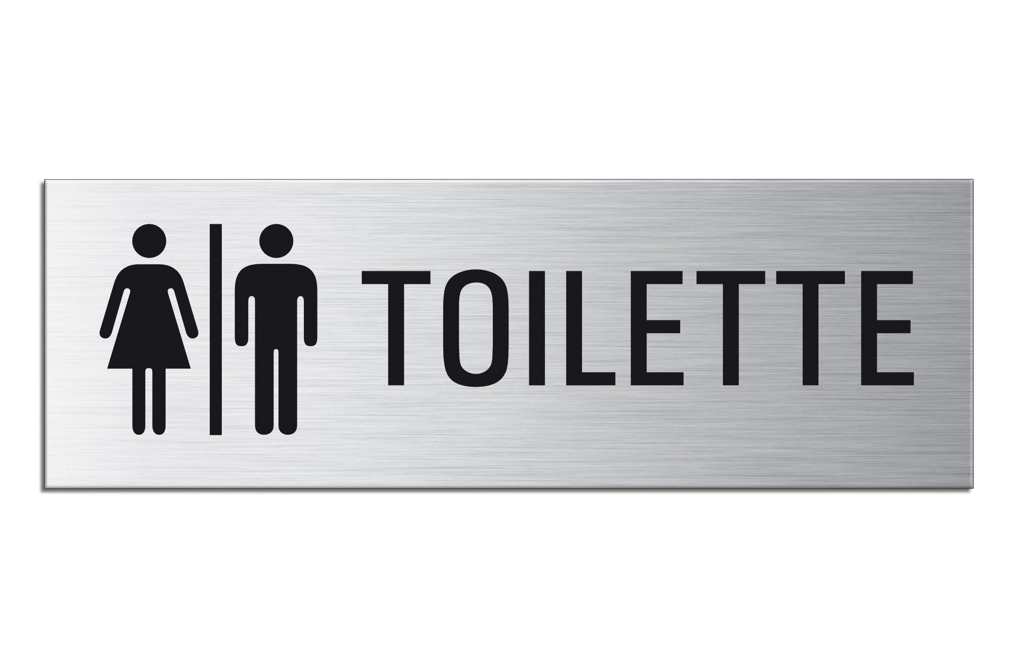 OFFORM DESIGN Hinweisschild WC Toilette Damen & Herren Schild 240x80 mm Aluminium selbstklebend, (1 St)