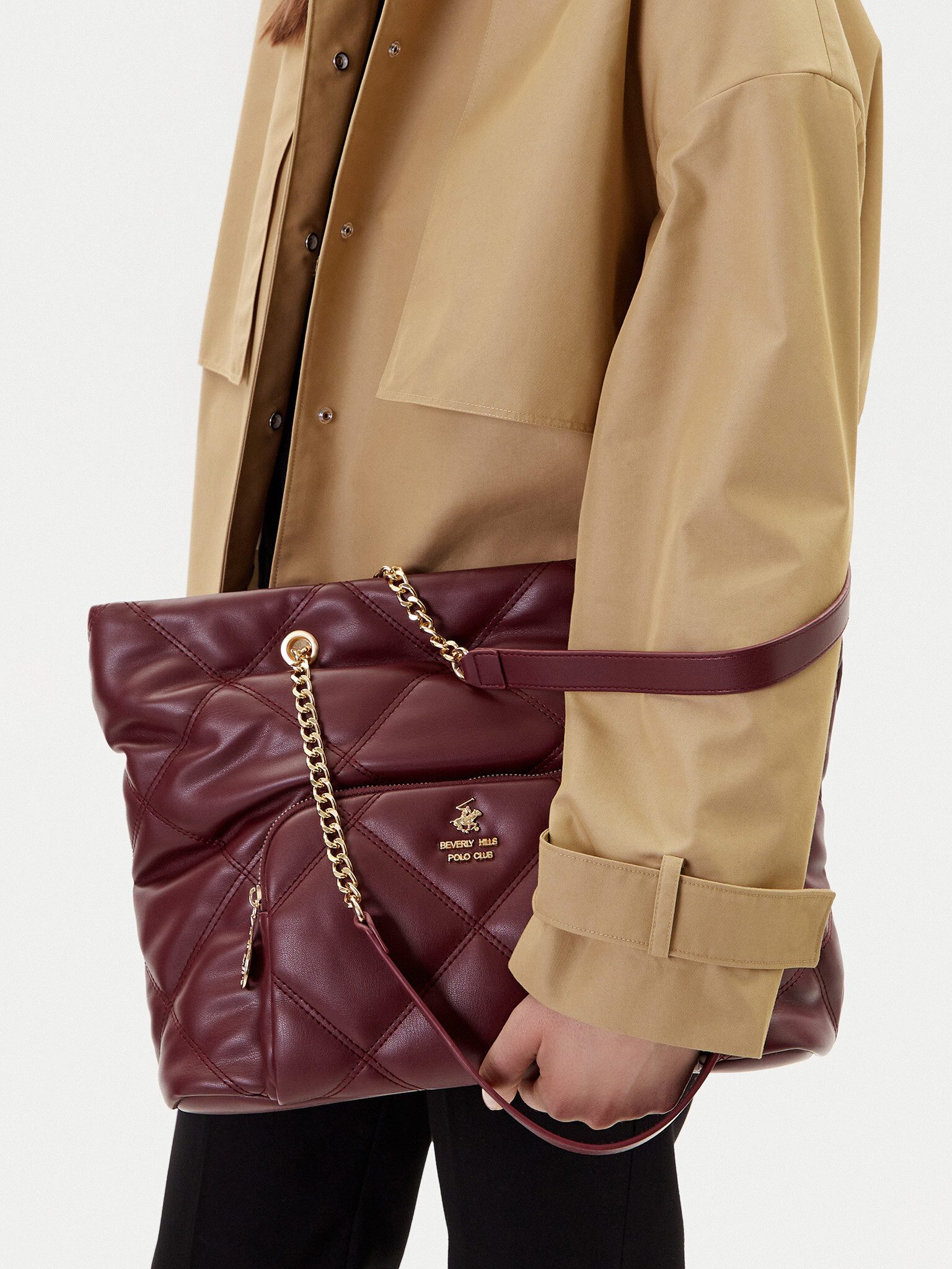 BEVERLY HILLS POLO CLUB Handtasche Beverly Hills Polo Club Damenhandtasche Burgund, CEO von BHPC-C-010-08