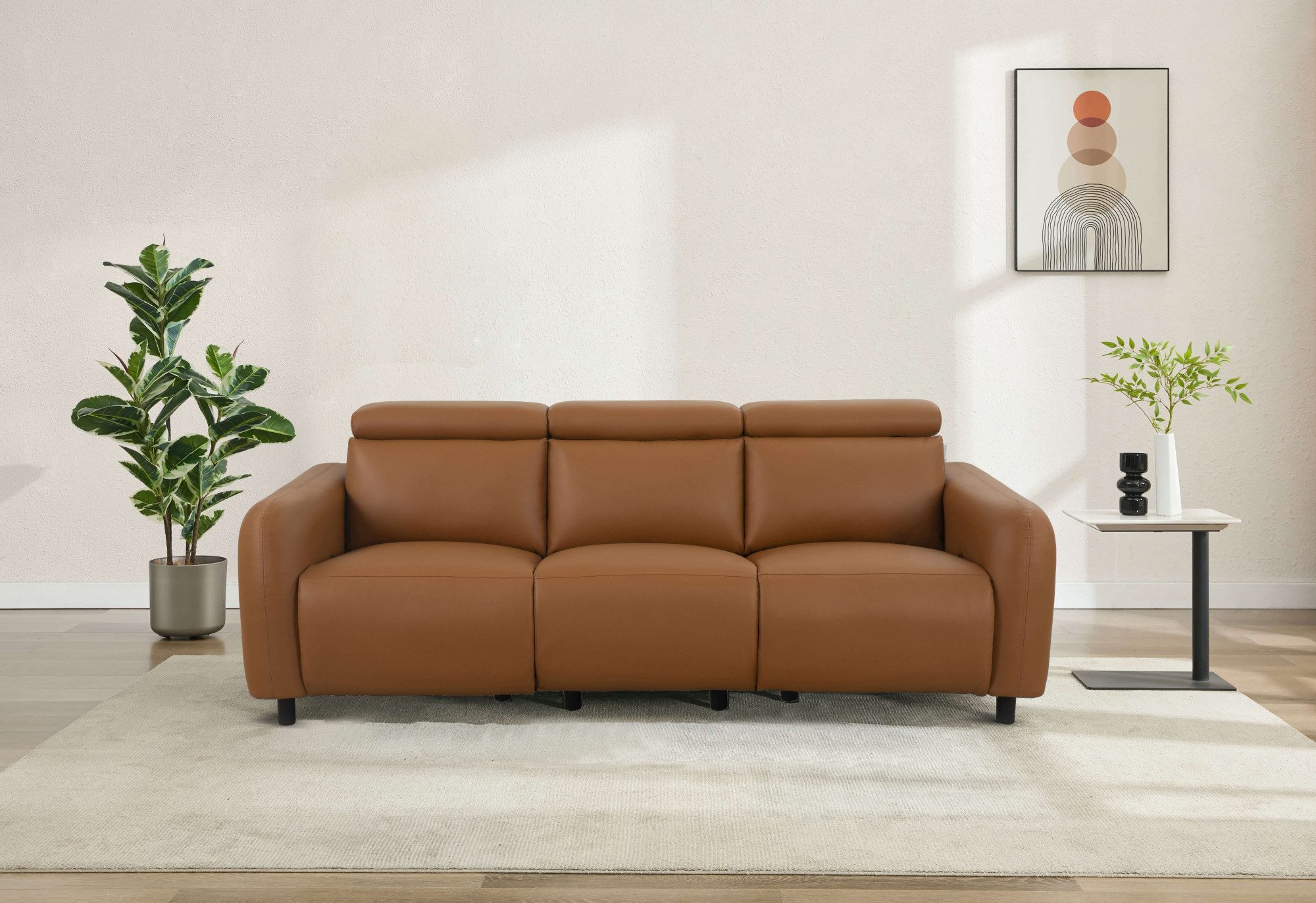 Home affaire 3-Sitzer SKAANE Lederoptik, 229 cm, manuelle-u. elektrische Relaxfunktion, Relax-Funktion in 2 Sitzen, Kopfteilverstellung, Federkernpolsterung