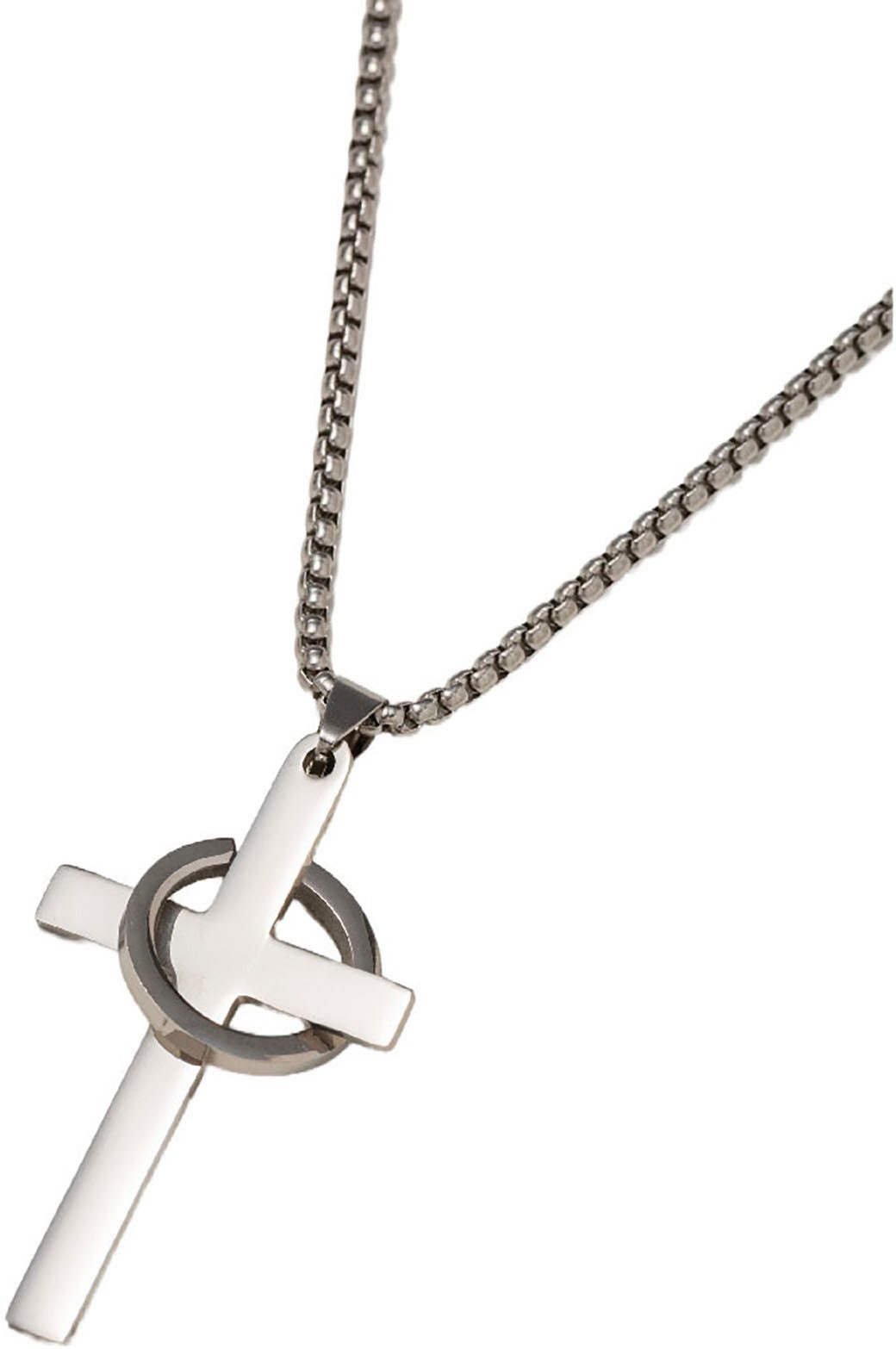 Kette mit Anhänger Schmuck Geschenk Edelstahl Halsschmuck Halskette Kreuz
