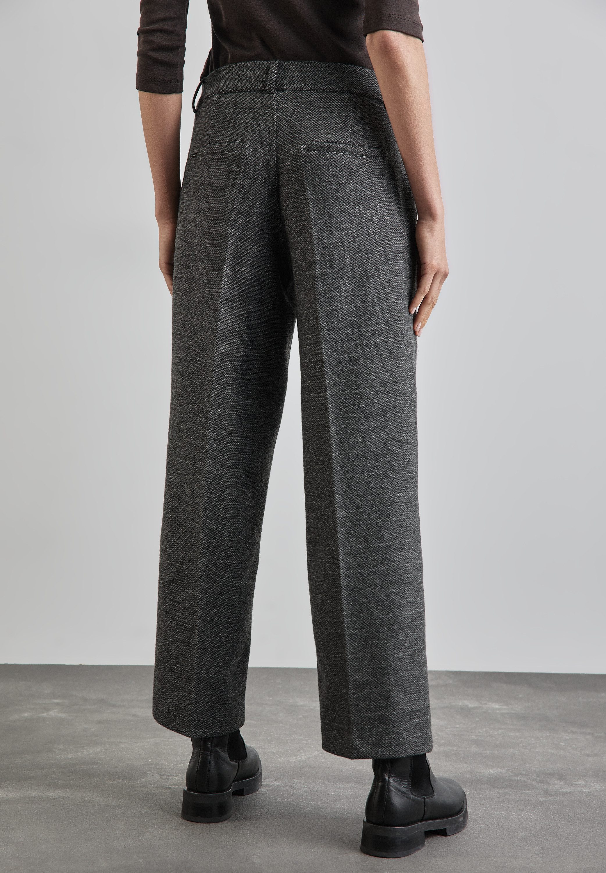 STREET ONE Stoffhose Sommerhose Fishbone-Hose im günstig online kaufen