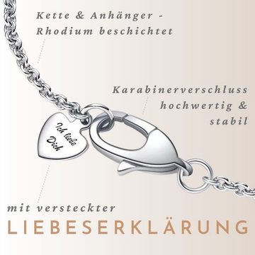 LOVENEST Herzkette Herzkette Silber 925 Halskette Damen *Ich liebe Dich* Herz-Anhänger (Silberkette Anhänger Geschenke für Frauen Valentinstag Frau Freundin, Geschenkset Damenkette Weihnachten Set), Sie Geburtstag Hochzeitstag Liebesbeweis Liebesgeschenk Herz Schmuck