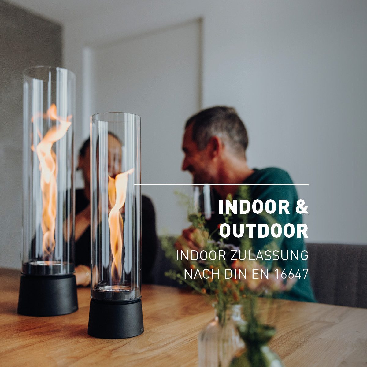 höfats Tischfeuer SPIN air (rauch- und rußfreier Tischkamin für Indoor und Outdoor), wärmende Feuersäule mit Flammenwirbel für Tischdeko – Bild 3 von 5