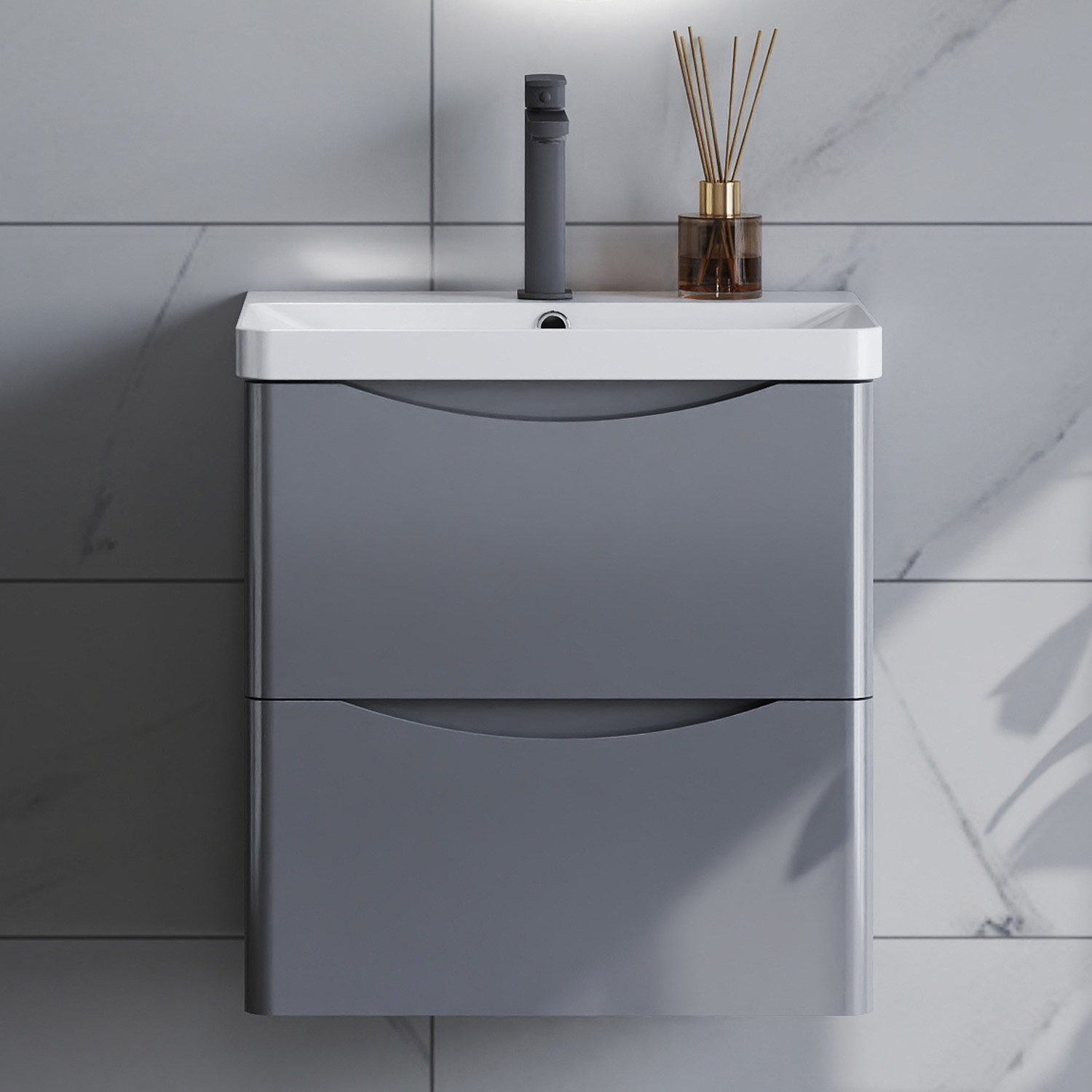 Waschtisch Waschbecken mit Unterschrank Badmöbel Set Modern