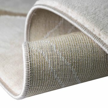 Teppich Teppich Skandinavischer Stil Wohnzimmerteppich Rauten Muster in Beige, Teppich-Traum, rechteckig, Höhe: 12 mm