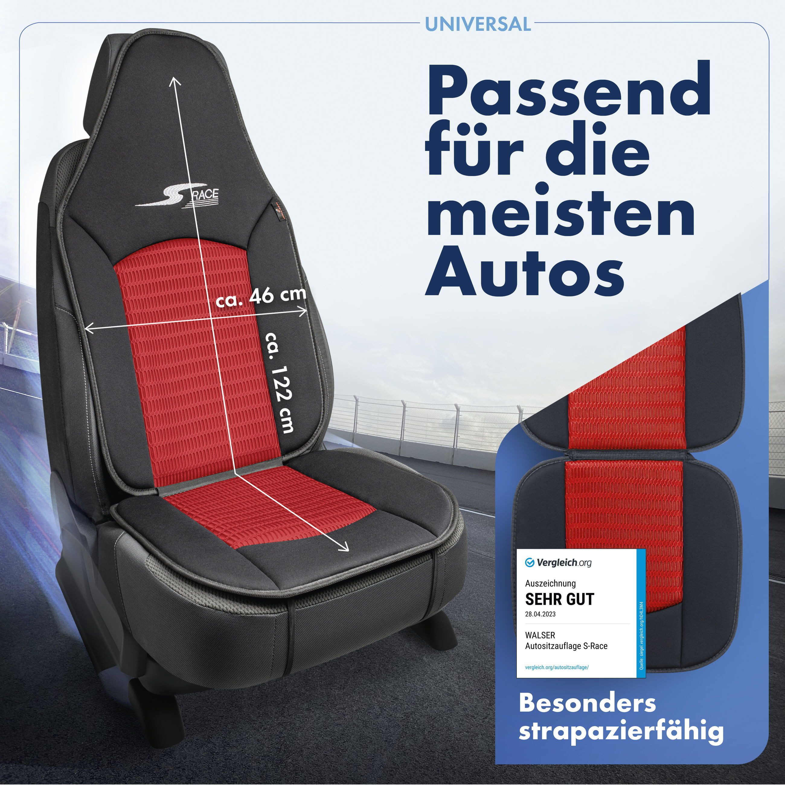 CarComfort Autositzauflage Sitzaufleger S-Race Pilotensit, 1 Stück, 1-tlg. – Bild 4 von 5