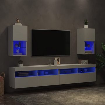 vidaXL TV-Schrank TV-Lowboard TV-Schränke mit LED-Leuchten 2 Stk Weiß 30,5x30x60 cm