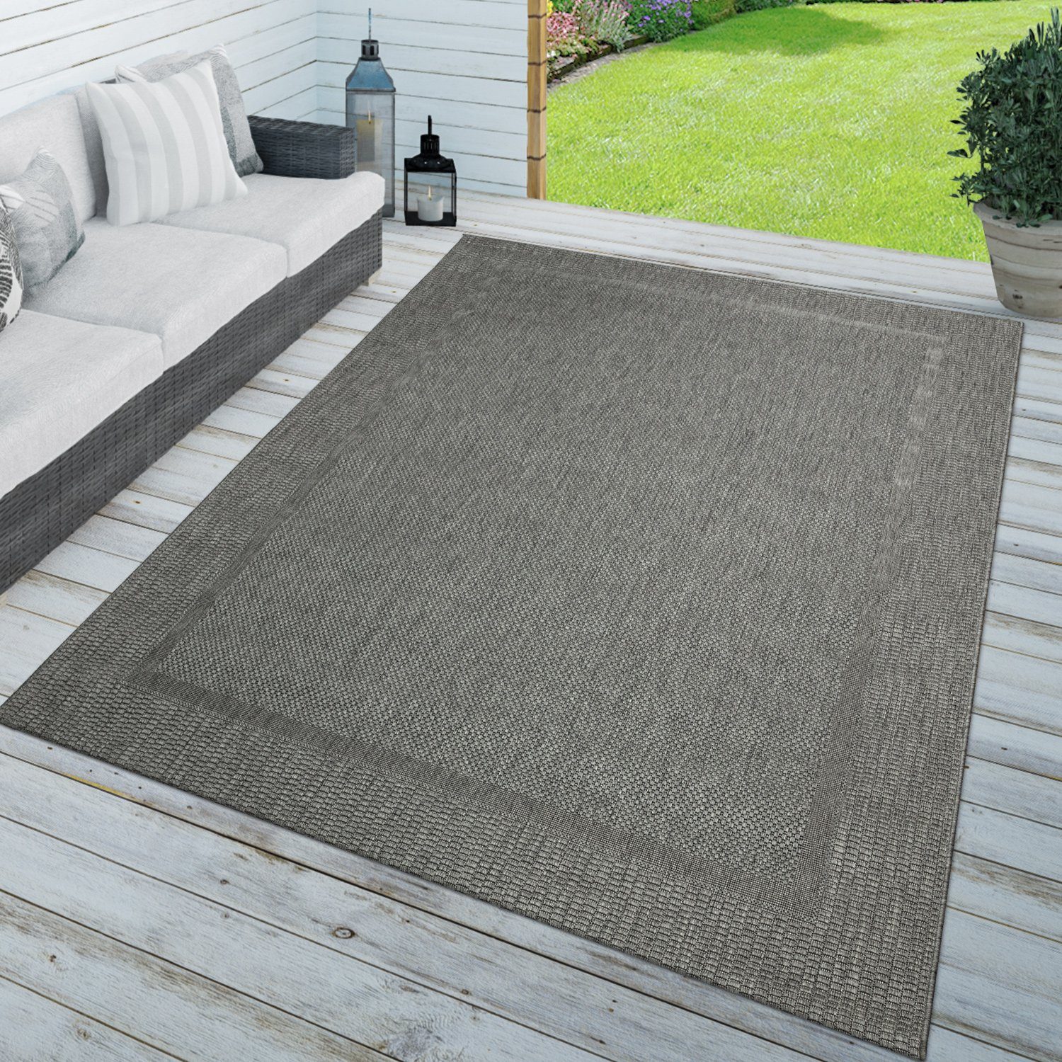 Outdoorteppich Teppich In-& Outdoor Balkon Küchenteppich Einfarbig, TT Home, rechteckig, Höhe: 8 mm