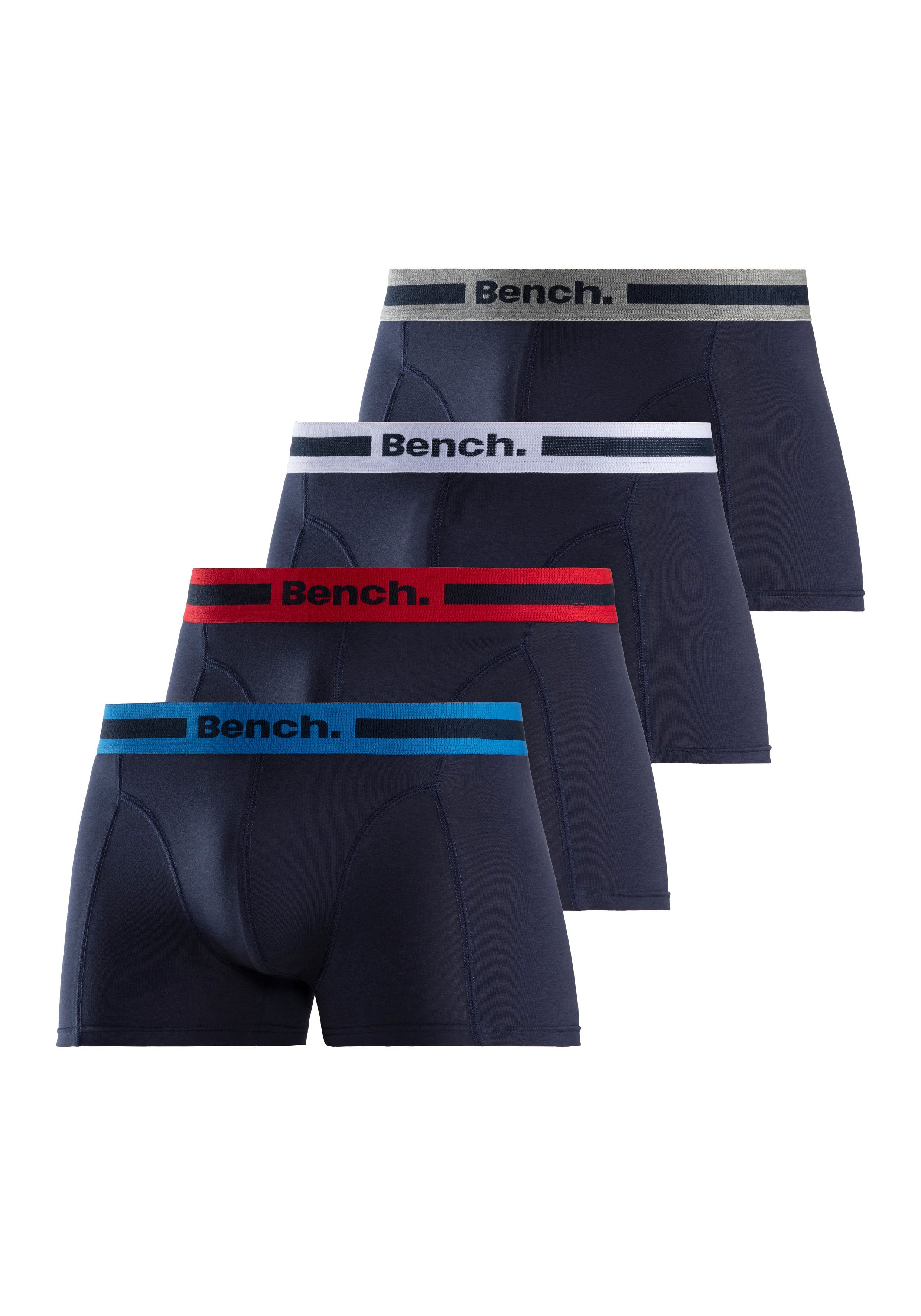 Bench. Boxer Boxershorts für Herren (Packung, 4-St) Unterhosen mit Overlock-Nähten vorn