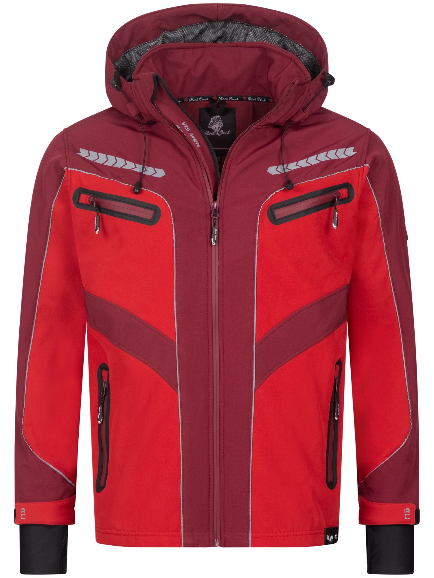 Rock Creek Softshelljacke Herren Softshell Jacke Wanderjacke H-314 Rot