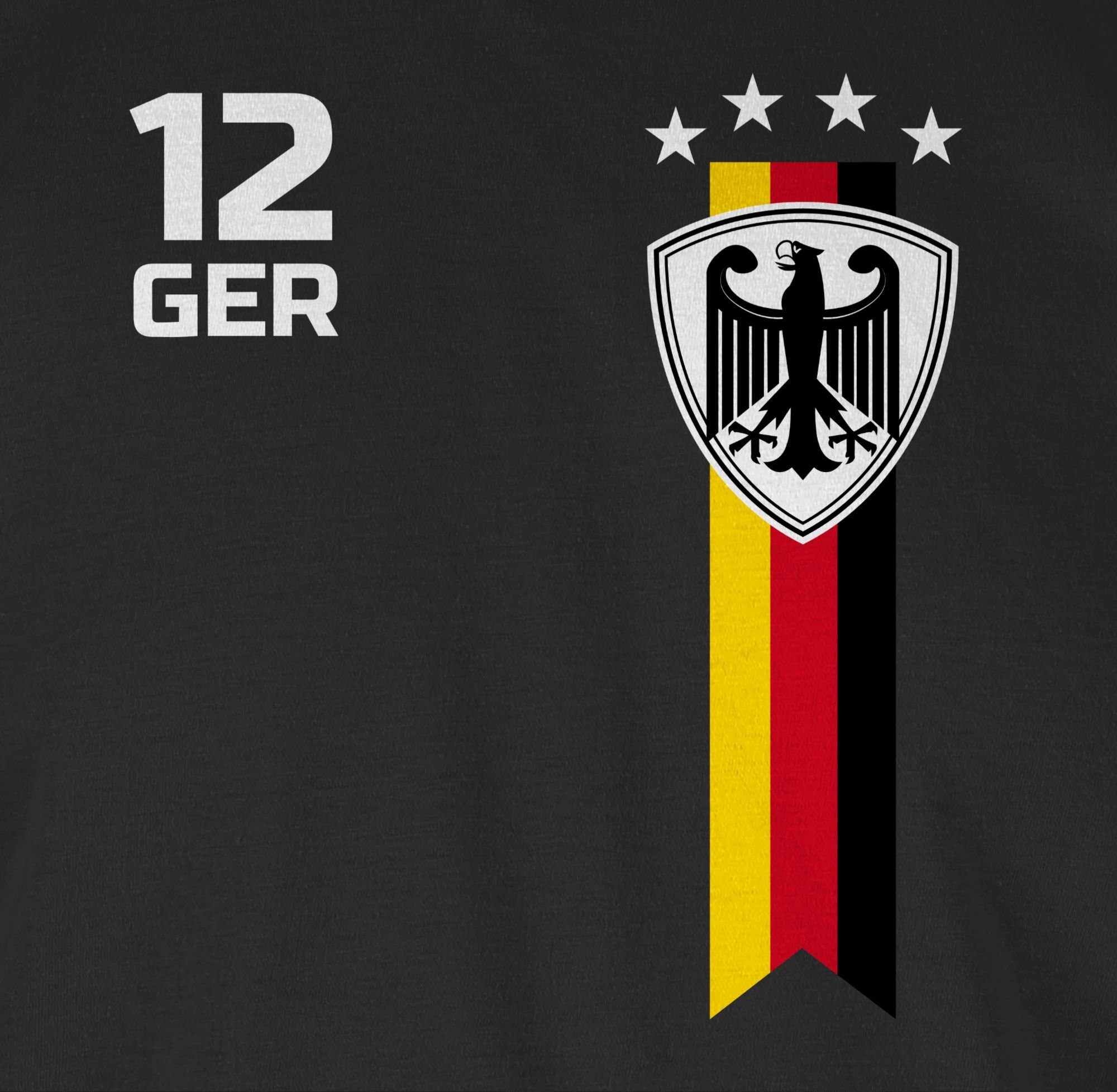 Deutschland Shirtracer T-Shirt Schwarz 2024 WM Fan EM 1 Fussball