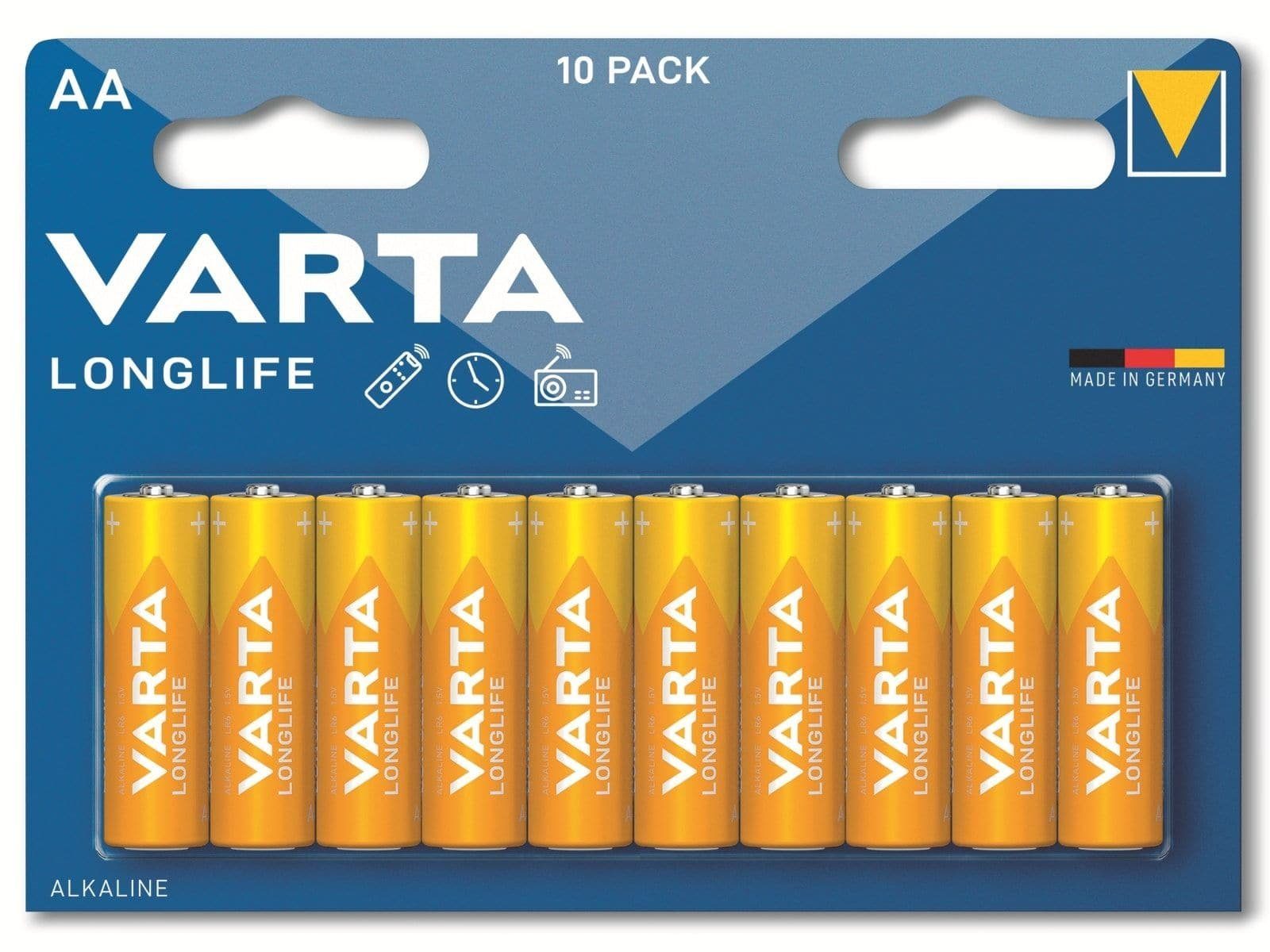 Batterie VARTA VARTA AA, 1.5V Alkaline, Batterie Mignon, LR06,