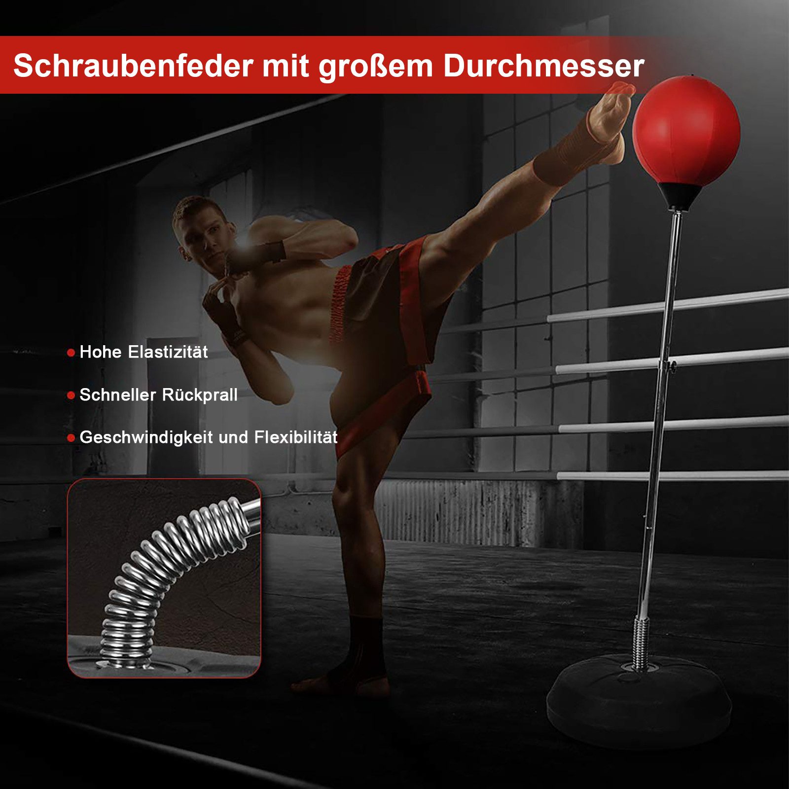 Dripex Punchingball Speedball Höhenverstellbarer Boxsack Trainingsball – Bild 4 von 5
