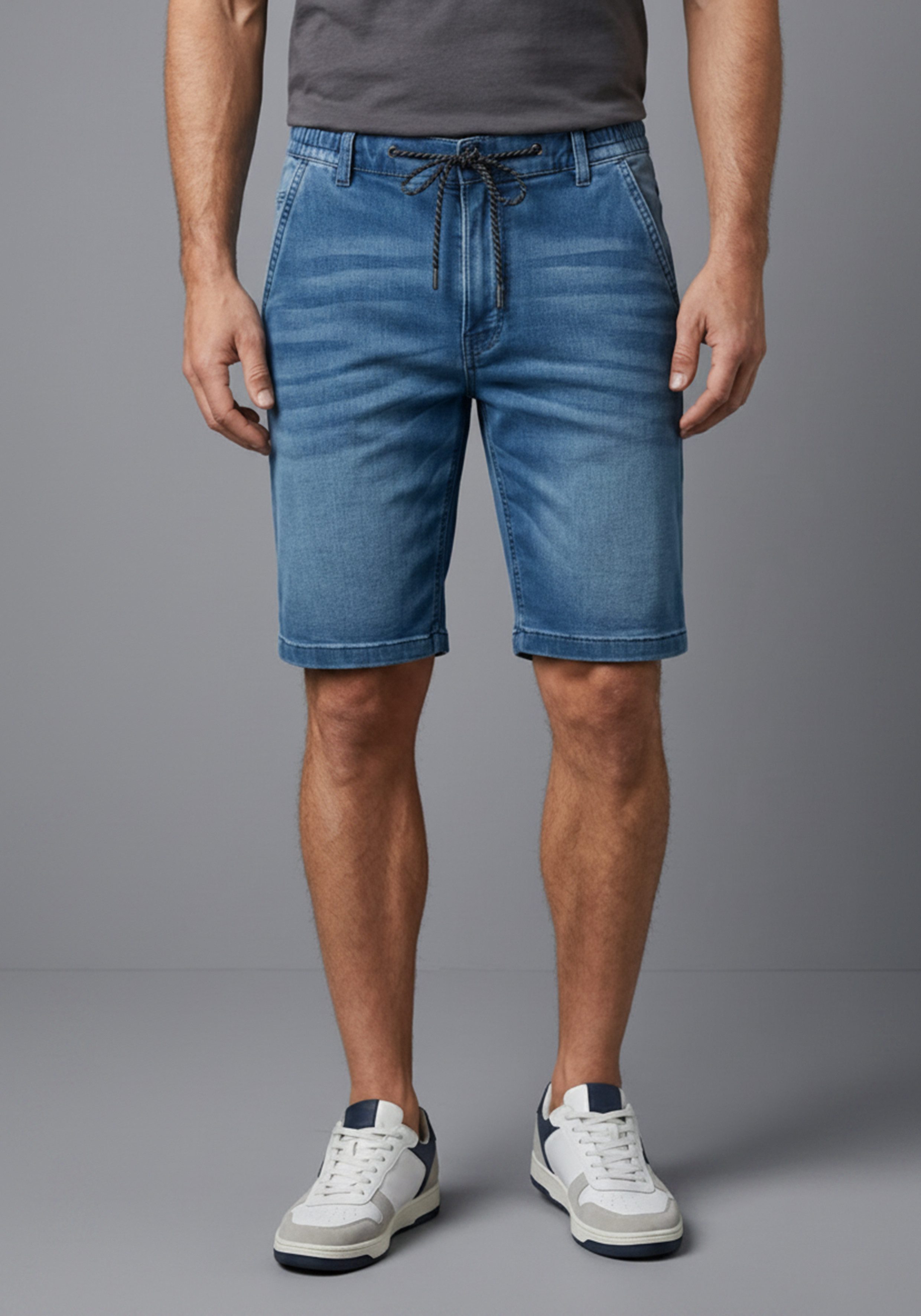 Arizona Jogg-Jeansbermudas Regular Fit, gerades Bein, niedrige Leibhöhe, mit Kordelzug