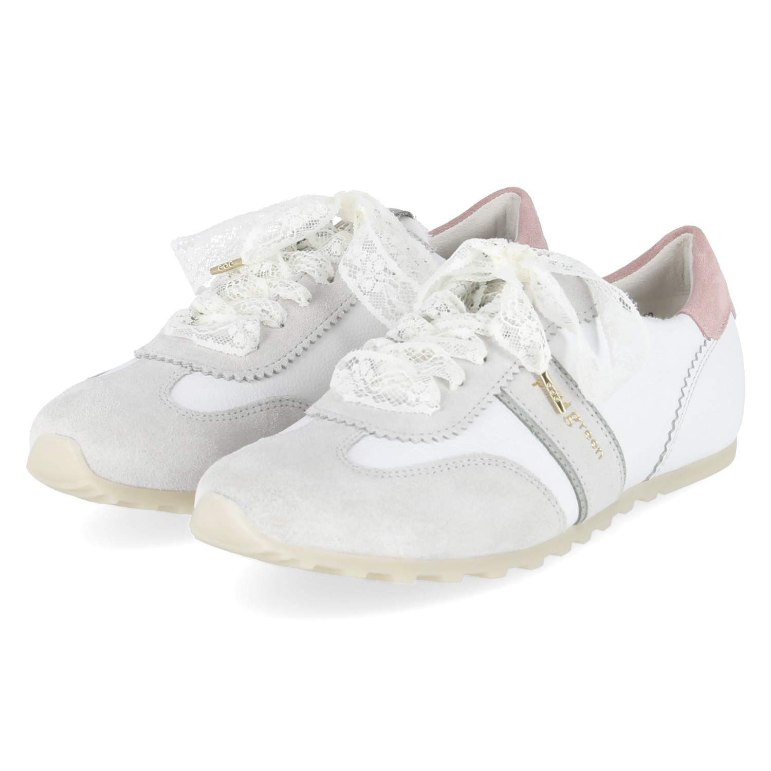 Paul Green Paul Green 5508-029 Damen Leder & Textil weiss-kombi Schnürschuh günstig online kaufen