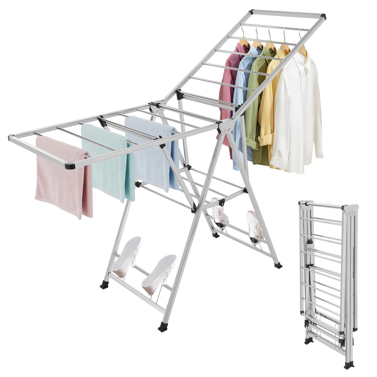 Wäscheständer Platzsparend Flügelwäschetrockner, Klappbar Standtrockner