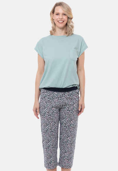 Ammann Pyjama Organic Cotton (Set, 2 tlg) Schlafanzug Kurzarm - Baumwolle - Lounge-Set aus T-Shirt und 3/4-Hose
