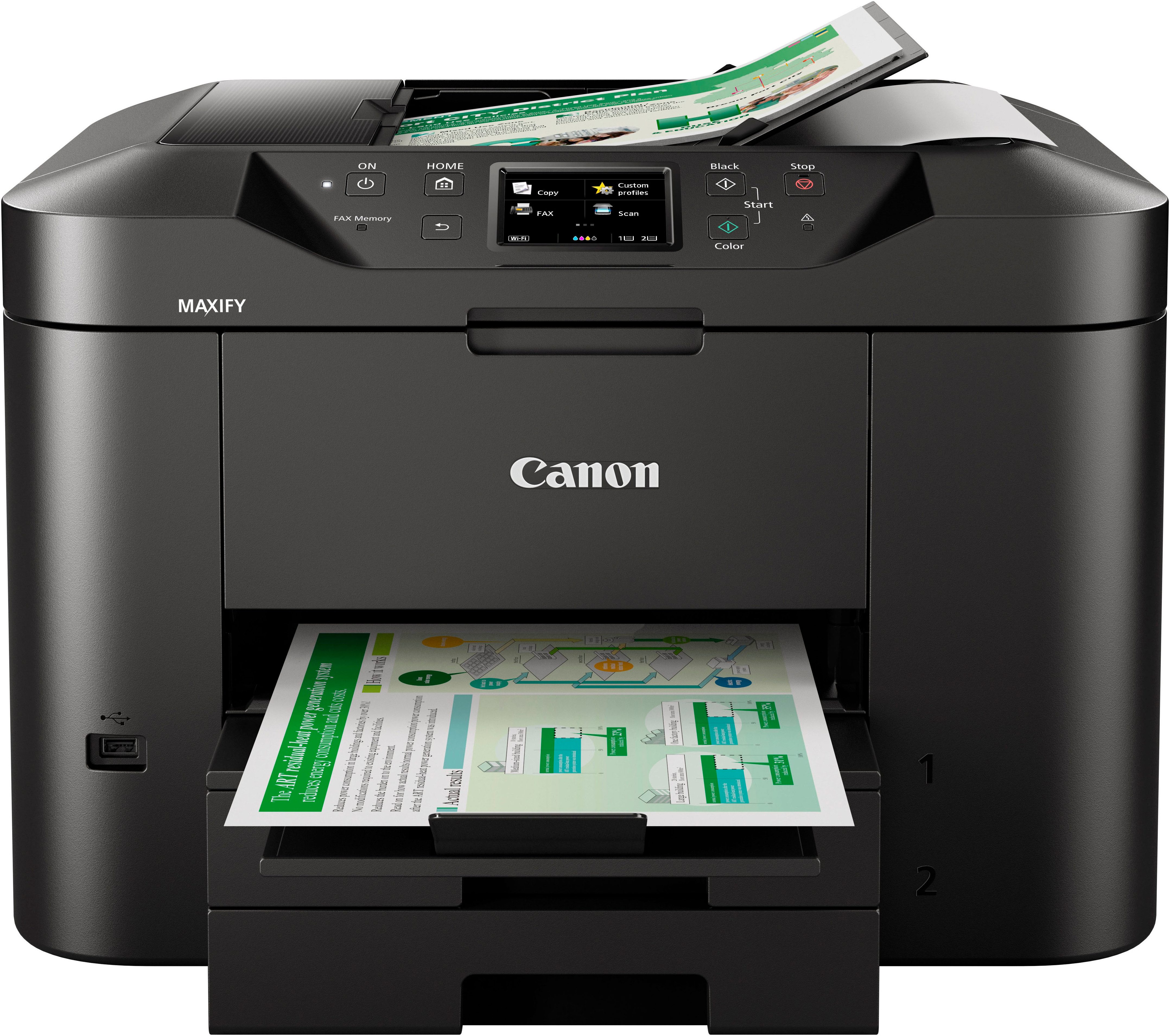 Canon MAXIFY MB2750 Multifunktionsdrucker, (LAN (Ethernet), WLAN (Wi-Fi), 4in1 Tintenstrahl-Multifunktionsgerät mit ADF und hohen Reichweiten)