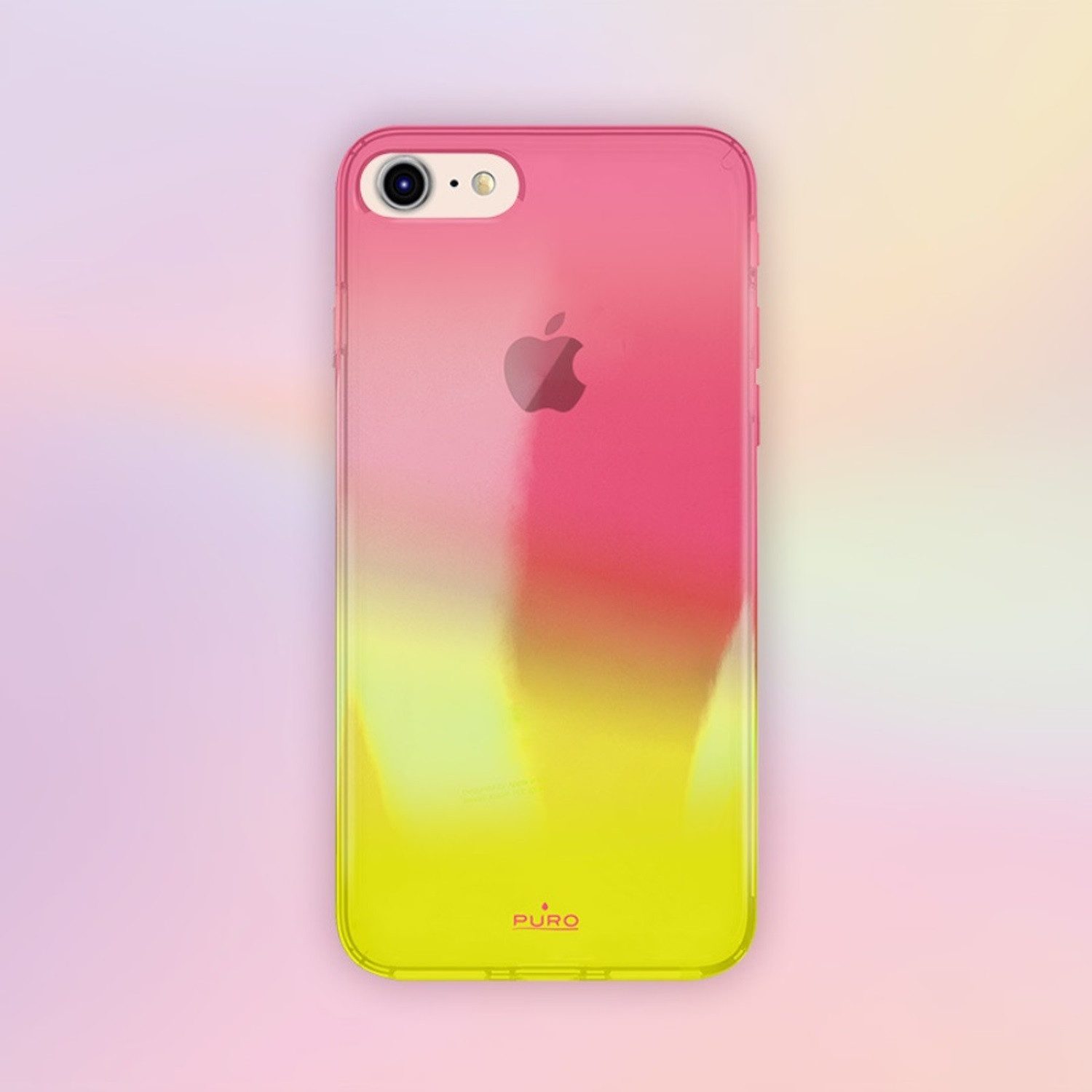 Puro Handyhülle Hologram Cover Case Schutz-Hülle Farb-Verlauf, für iPhone 7/8/SE 2020, Anti-Kratz, Transparentes Polycarbonat