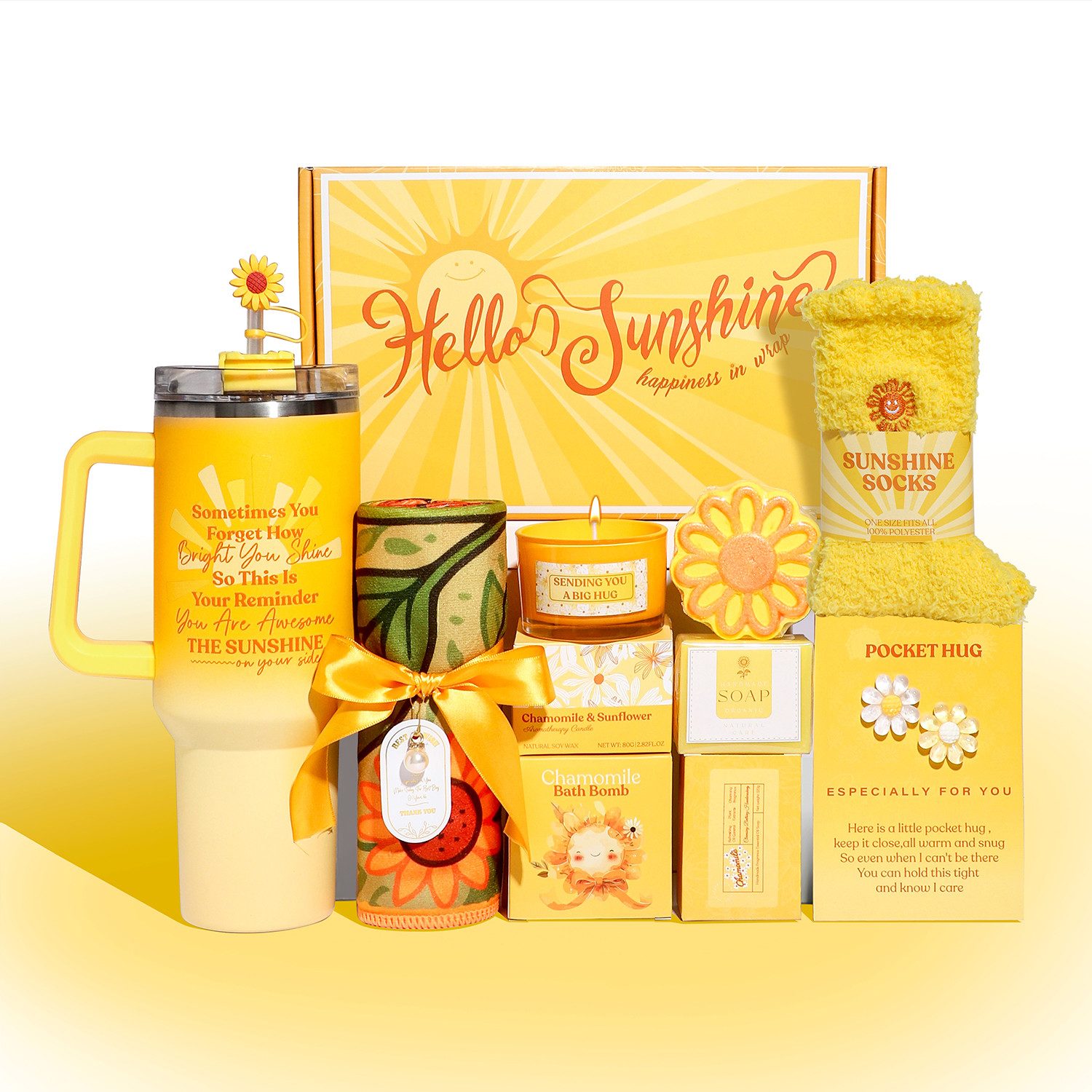 Luckice Pflege-Geschenkbox Geschenkset Damen Premium,Wellness Geschenkbox mit mit Thermobecher, Duftkerze, Handtuch, Kuschelsocken, Haarband, Haarspange & Grußkarte – Geschenk für Frauen, Freundin, Geburtstag, Weihnachten, Valentinstag, 7-tlg., Self Care