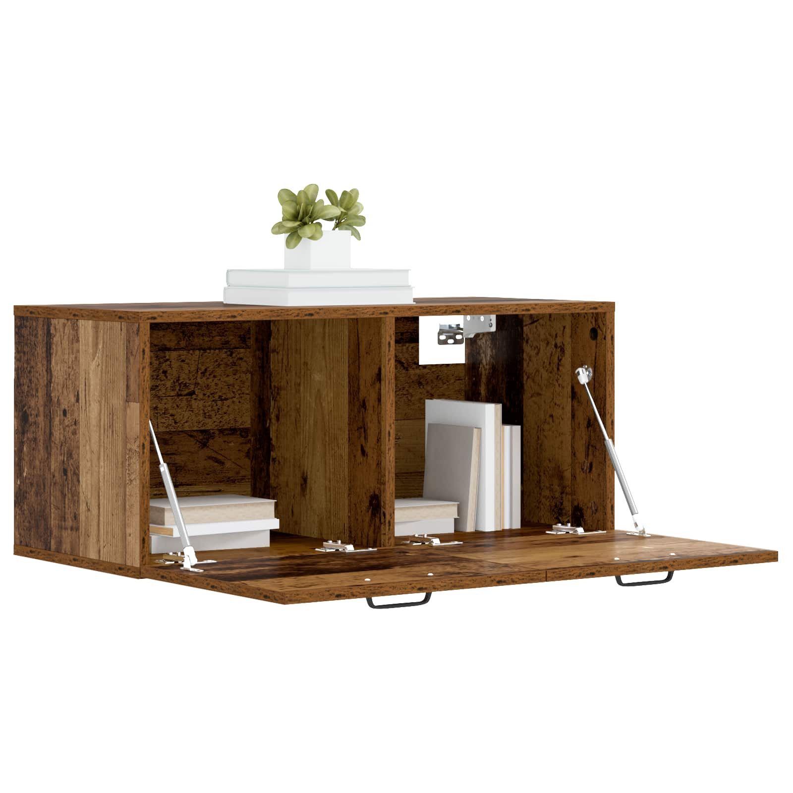 vidaXL Regal Wandschrank Wandhalterung Altholz 80 x 36,5 x 35 cm, 1-tlg.
