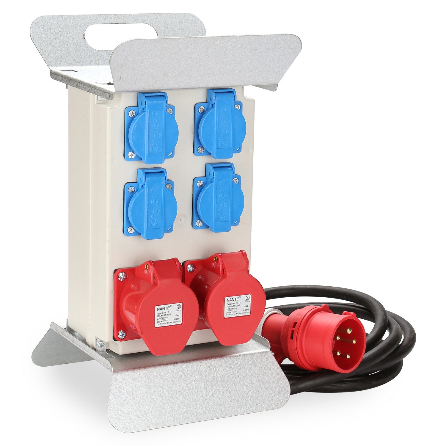 Clanmacy Stromverteiler Baustromverteiler Stromverteilung 2 x 16A 400V+4x 230V Розеткиverteiler