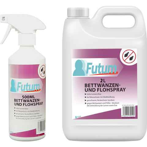 FUTUM Insektenspray Anti-Bettwanzen-Spray Floh-Mittel Ungeziefer-Spray, 2.5 l, auf Wasserbasis, geruchsarm, brennt / ätzt nicht, mit Langzeitwirkung
