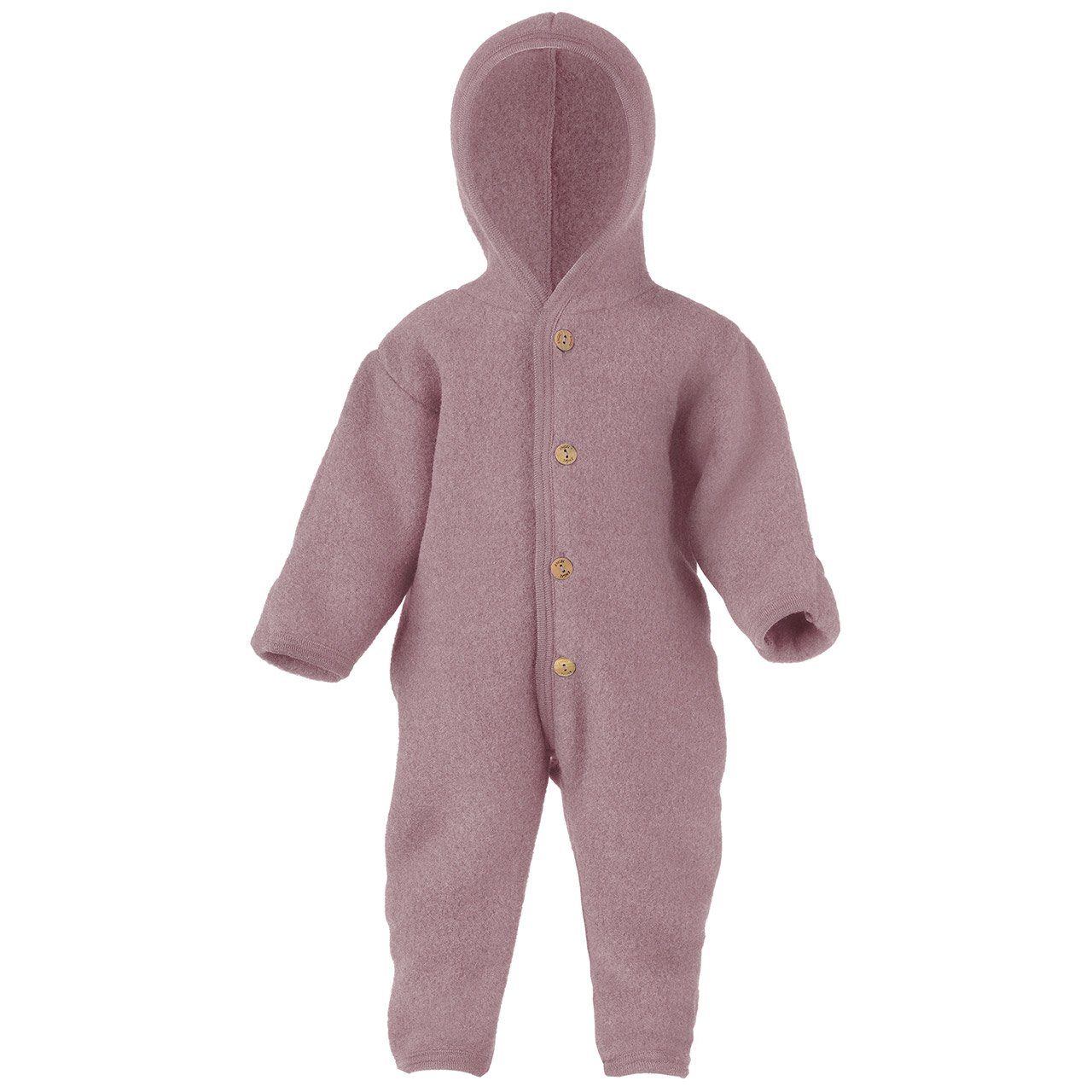 Engel Naturtextilien Overall (1-tlg) Baby Fleece Overall mit Kapuze aus Bio Merinoschurwolle