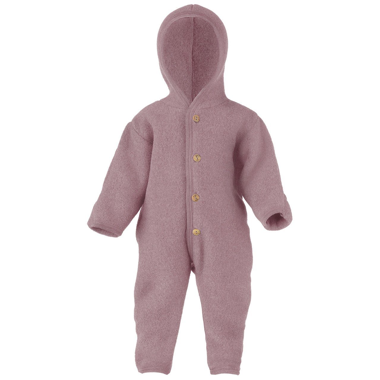 Engel Naturkleidung Overall (1-tlg) Baby Fleece Overall mit Kapuze aus Bio Merinoschurwolle