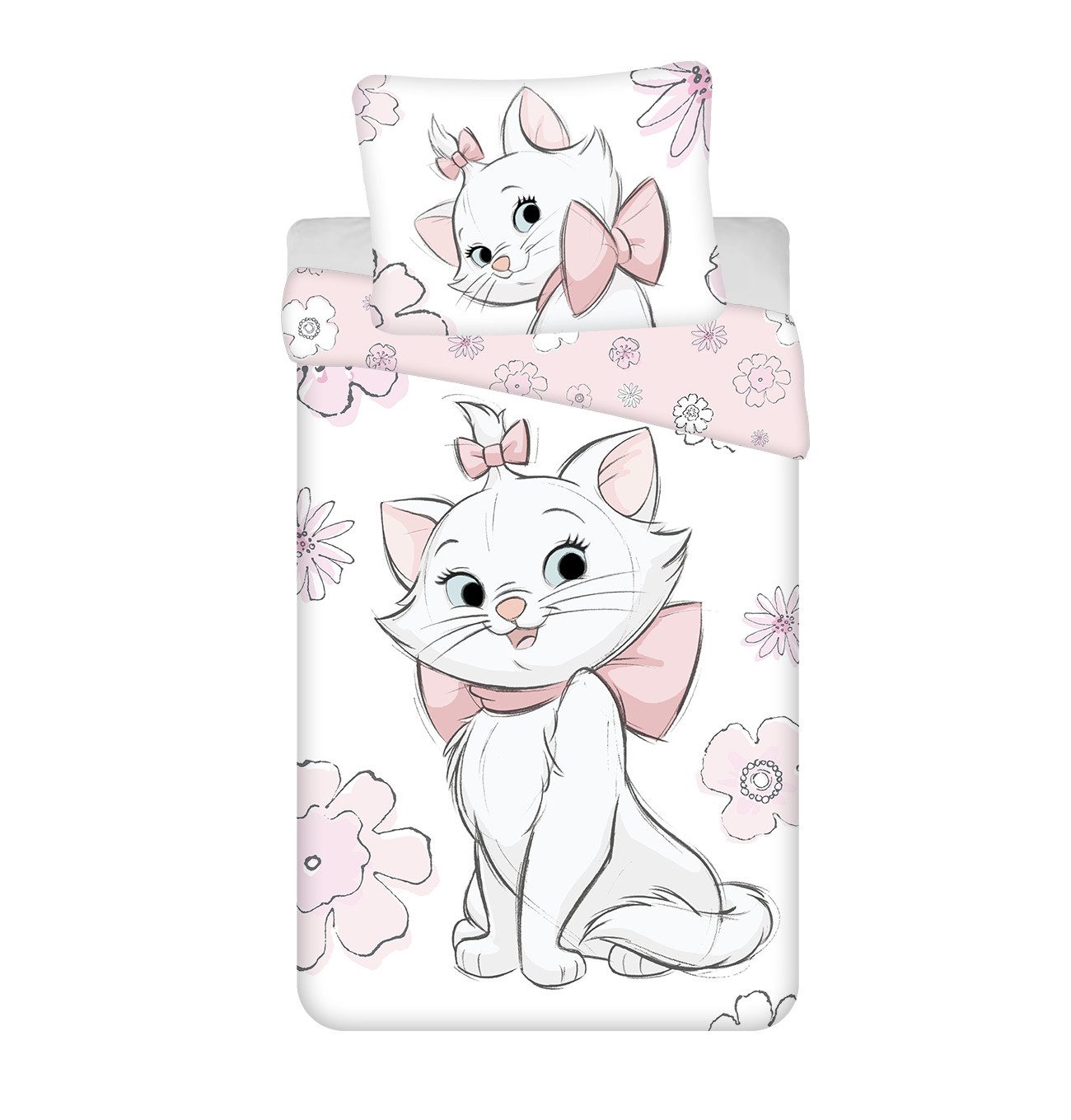 Aristocats Bettwäsche Set 2 tlg. Cat Marie Wendebettwäsche Größe: 140x200 c günstig online kaufen