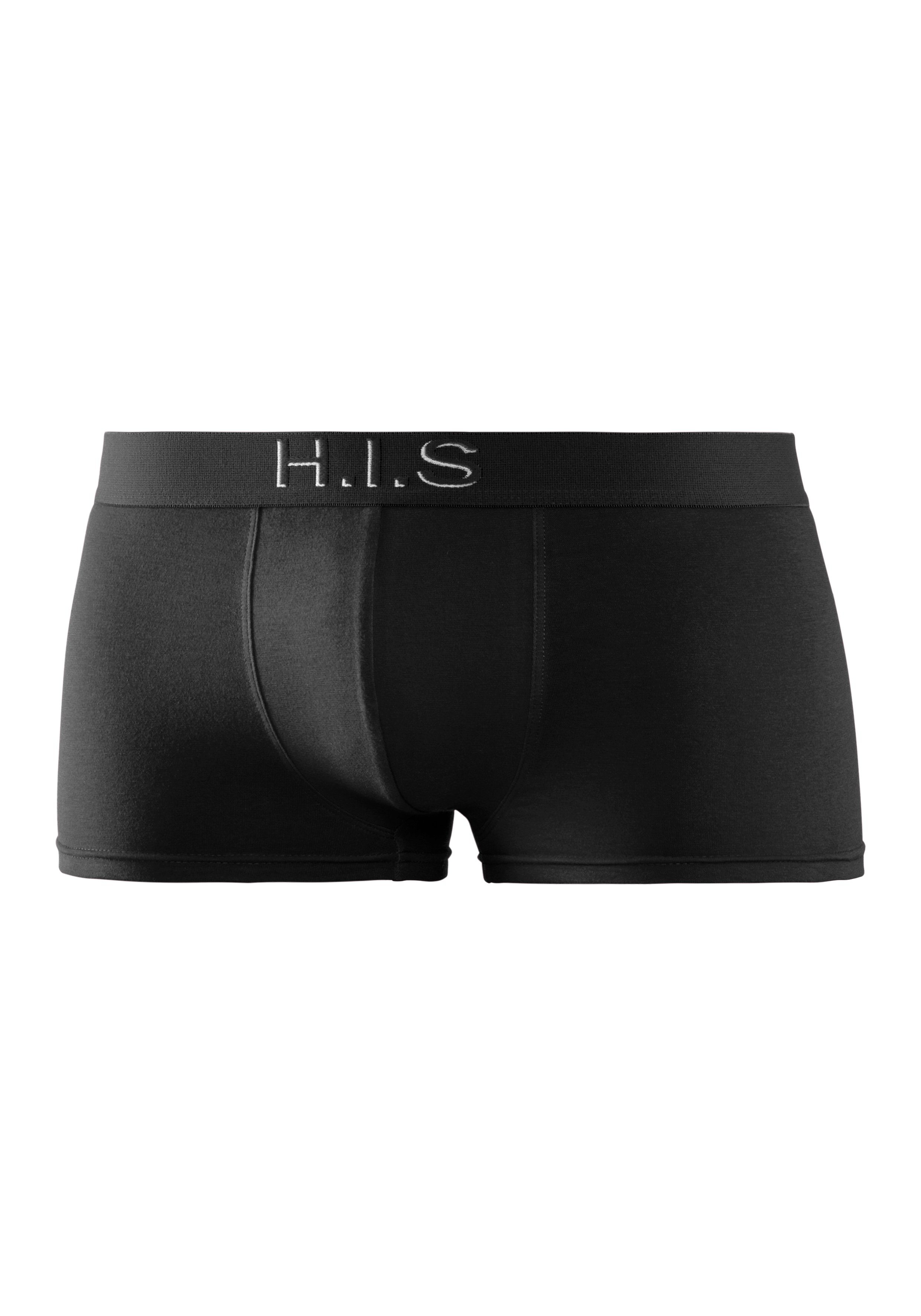 H.I.S Hipster (Packung, 5-St) knapp sitzende Boxershorts am Webbund mit Logoschriftzug mit 3D Effekt