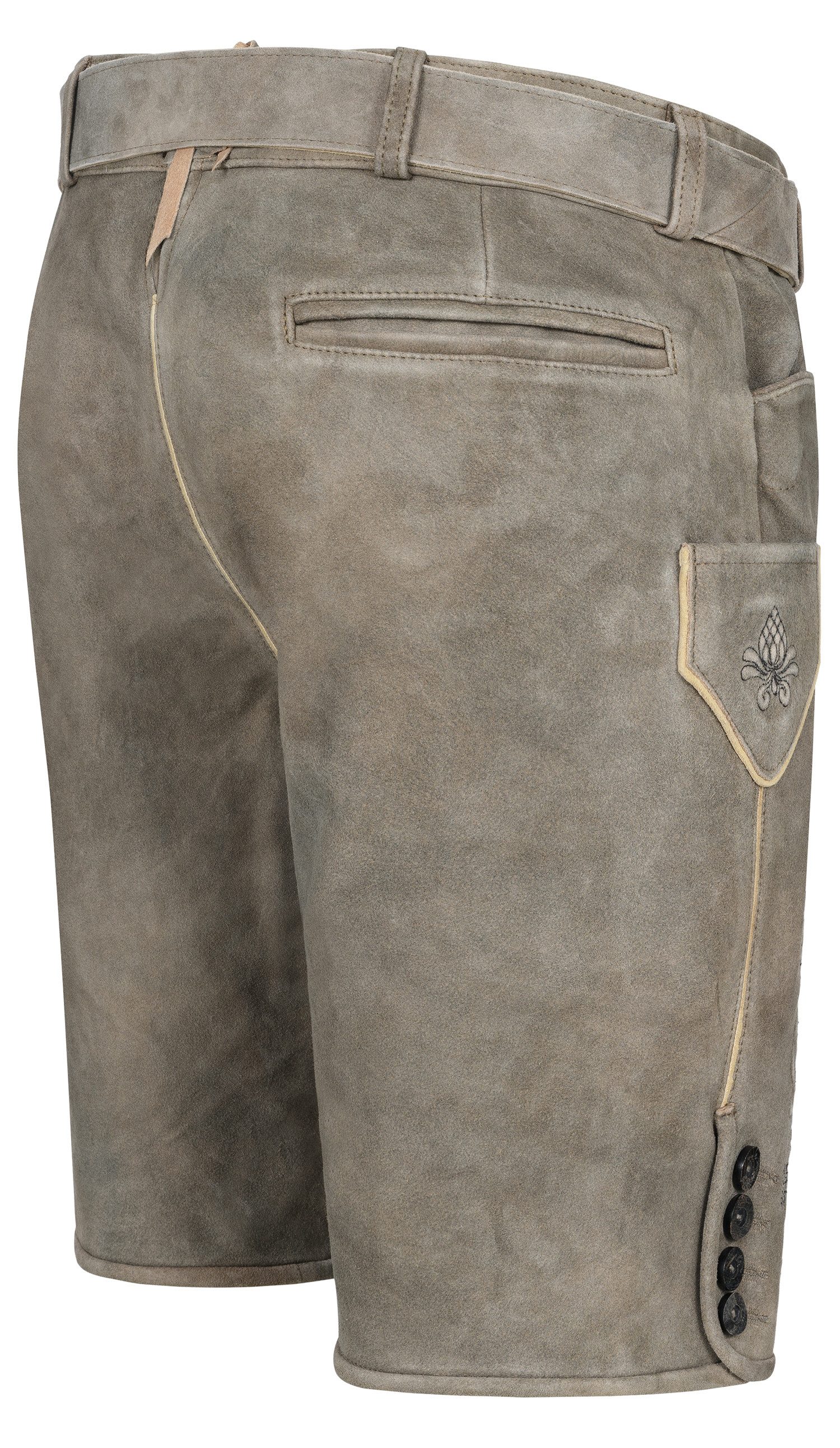 Nübler Trachtenlederhose Lederhose kurz Konrad in Wurzelbraun von Nübler.