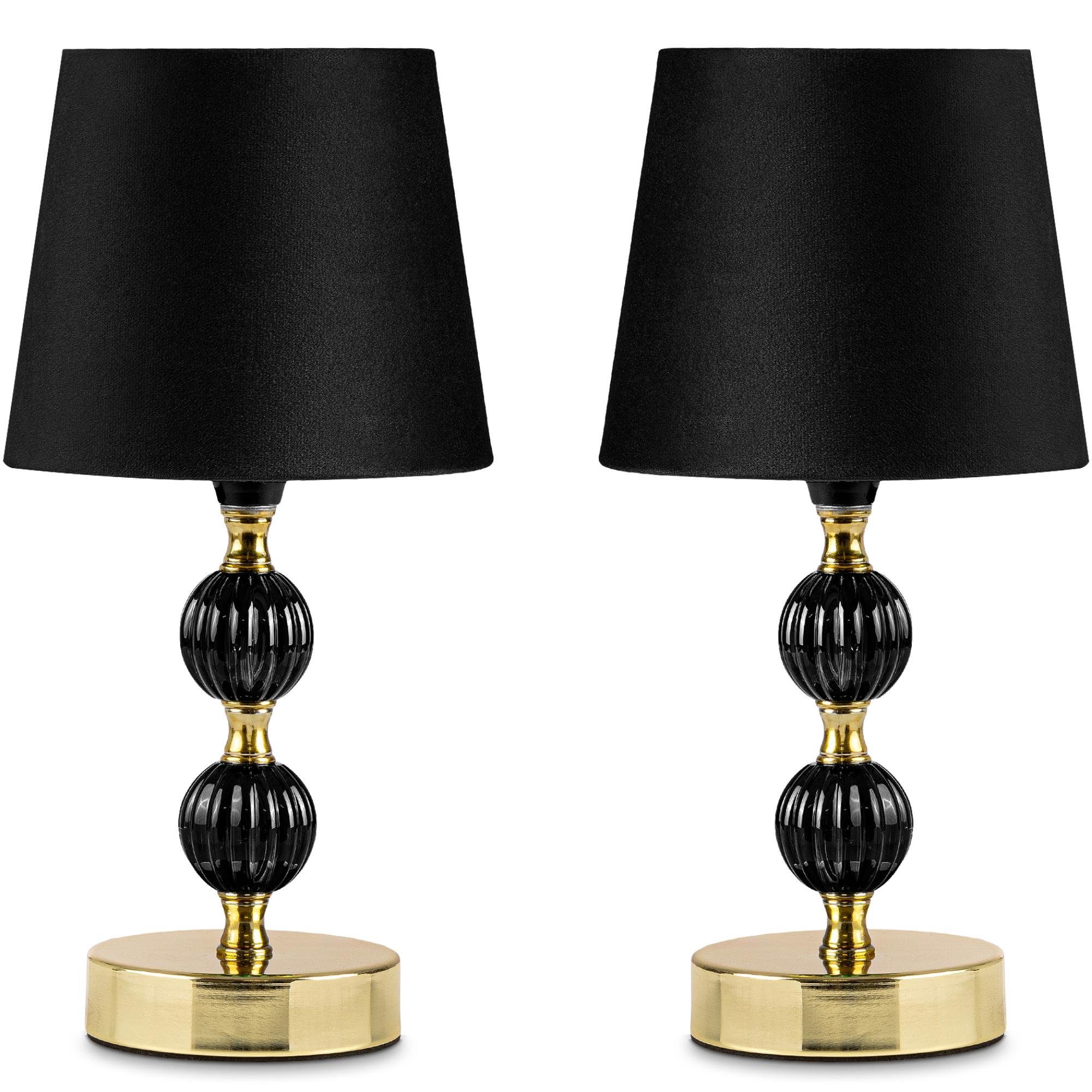 Tischleuchte schwarz/gold Lampe, einem ohne mit Glasfuß elegante Tischlampe, Konsimo Leuchtmittel, VULGA