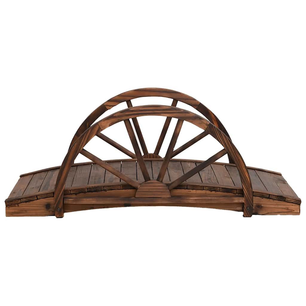 vidaXL Zierbrücke Gartenbrücke mit Rad-Design 99x50x38 cm Massivholz Tanne günstig online kaufen