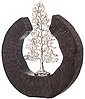 GILDE Dekoobjekt »Skulptur Fir Tree, schwarz/silber« (1 Stück), Höhe 39 cm, handgefertigt, aus Metall und Holz, Motiv Baum, Wohnzimmer, Bild 2
