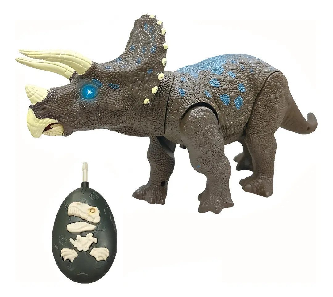 Esun Spielfigur Ferngesteuerter Dinosaurier, RC Dino Spielzeug Geschenk für Kinder, (Set, Komplettset), Triceratops Dino mit Licht, Sound & Action