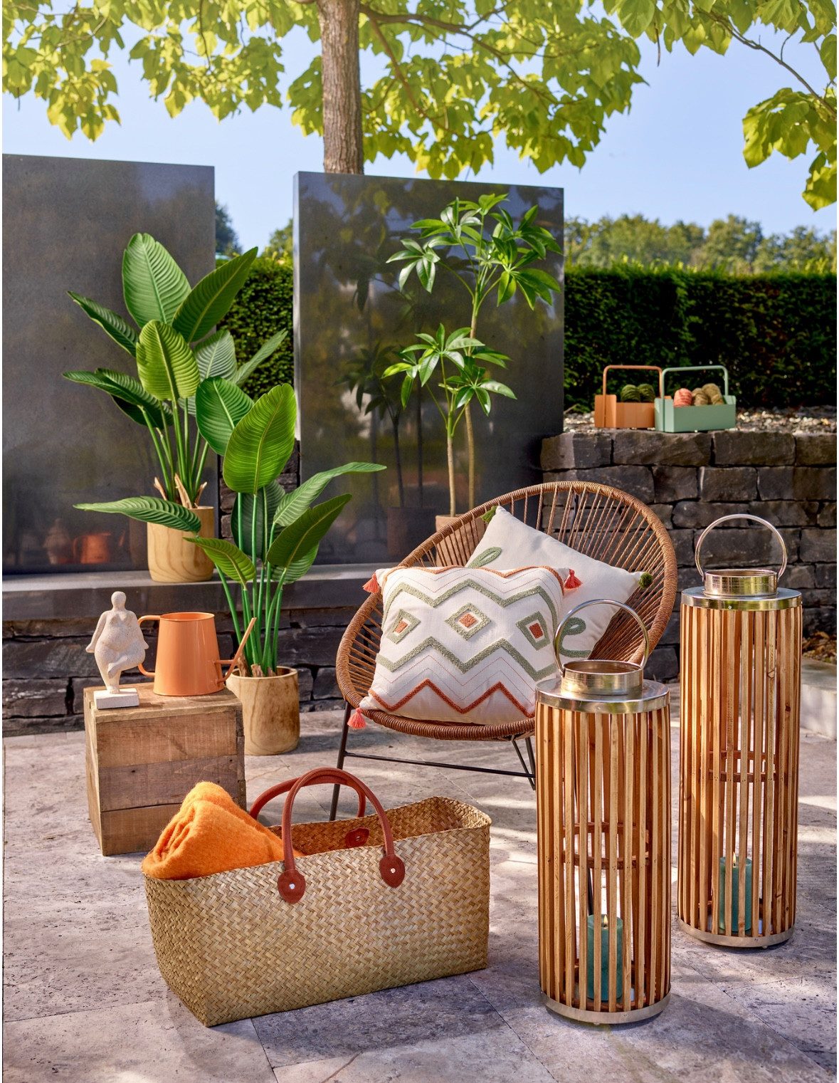 Florissima Windlicht Laterne aus Holz mit Metallakzenten – Modernes Naturde günstig online kaufen