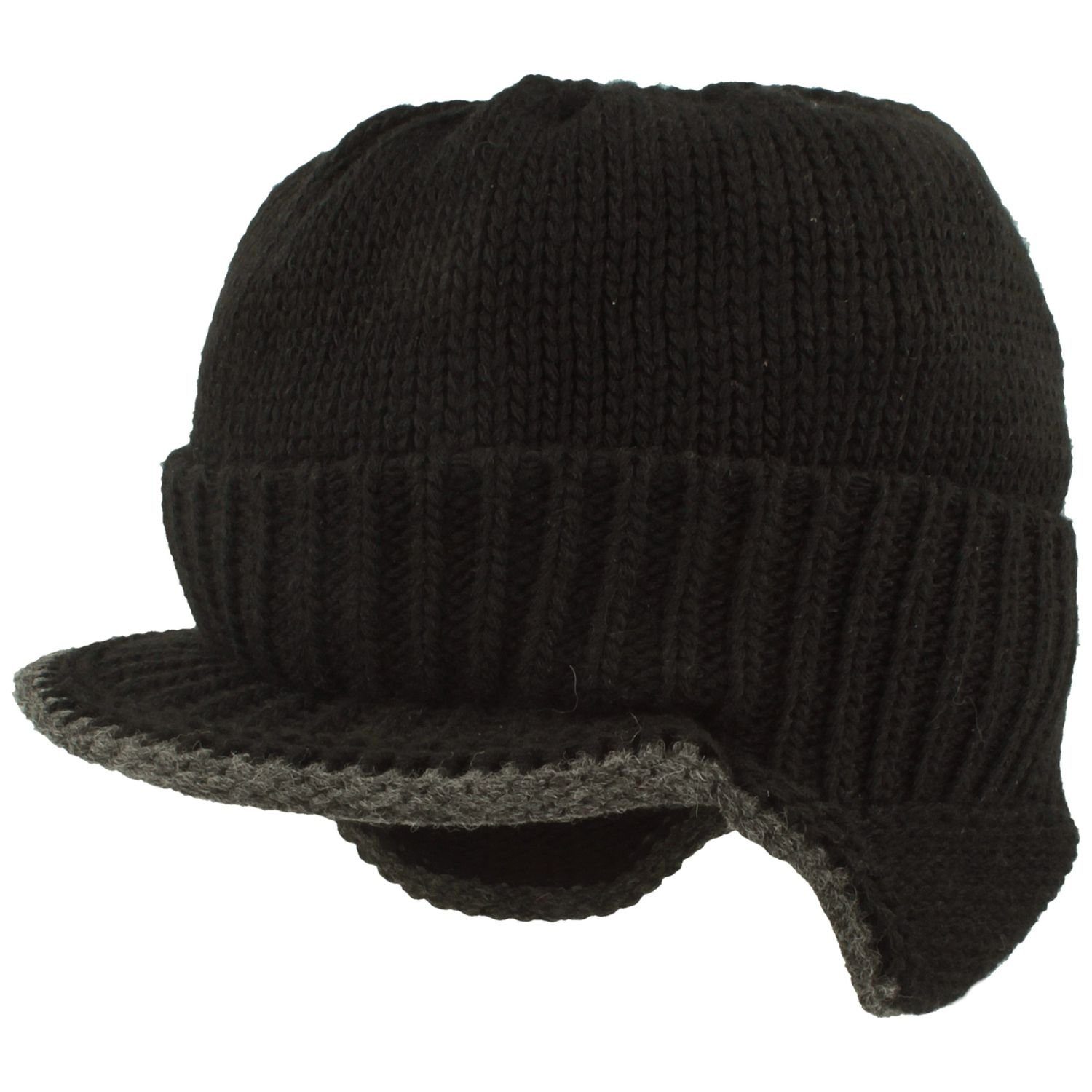 McBurn Strickmütze warm in Flieger-Optik mit Schild & Umschlag