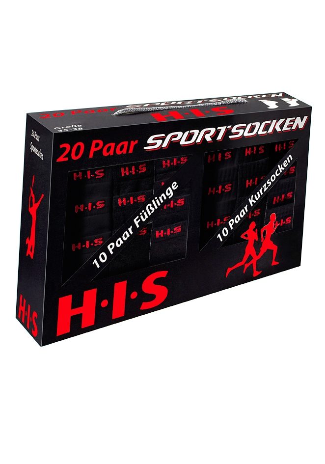 Sport Funktionswäsche H.I.S Kurzsocken (Box, 20-Paar) und Sneakersocken mit Frottee
