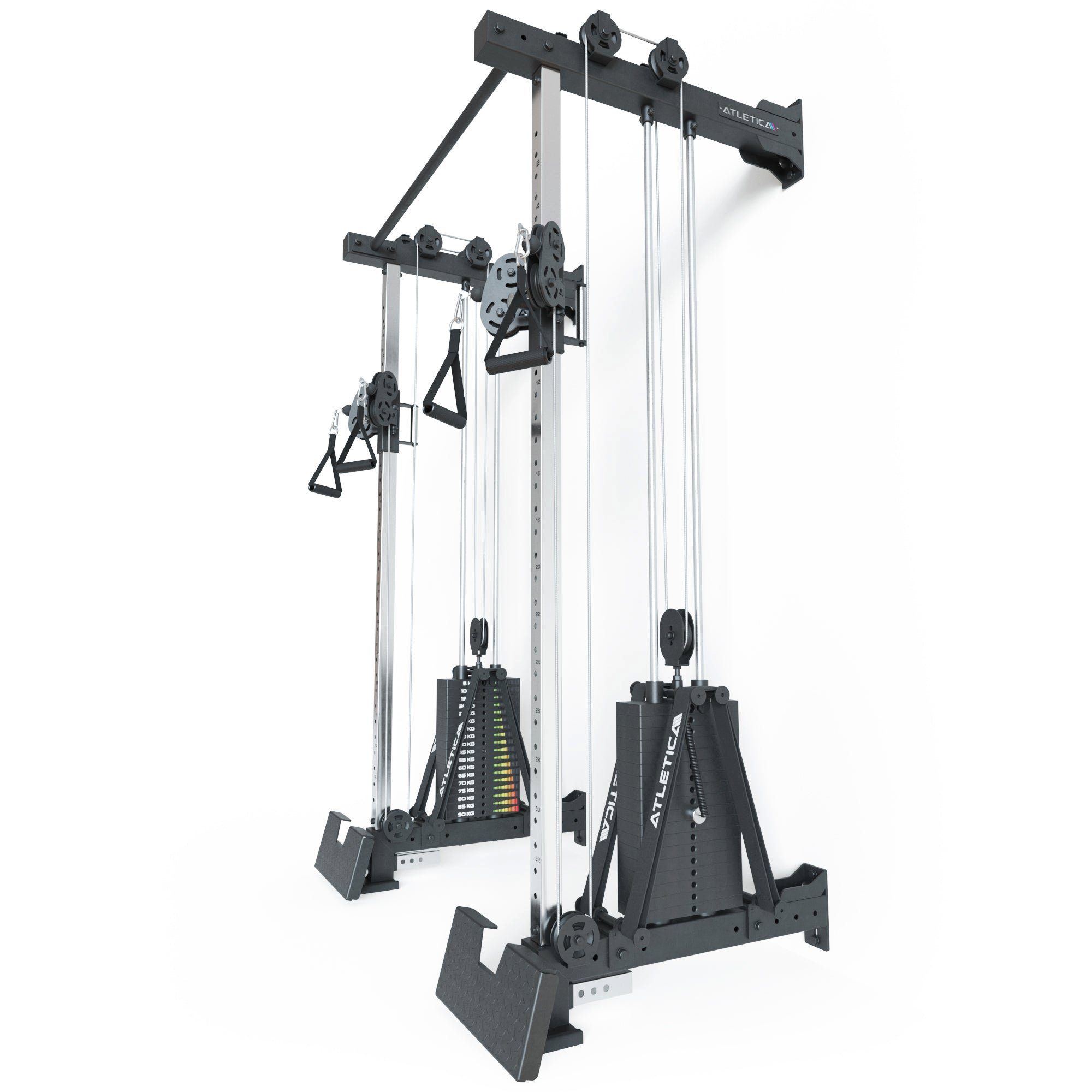 Mit Cross, Stack Wall kg R8-Nitro ATLETICA Double Power 2x90 Cable Mounted Rack