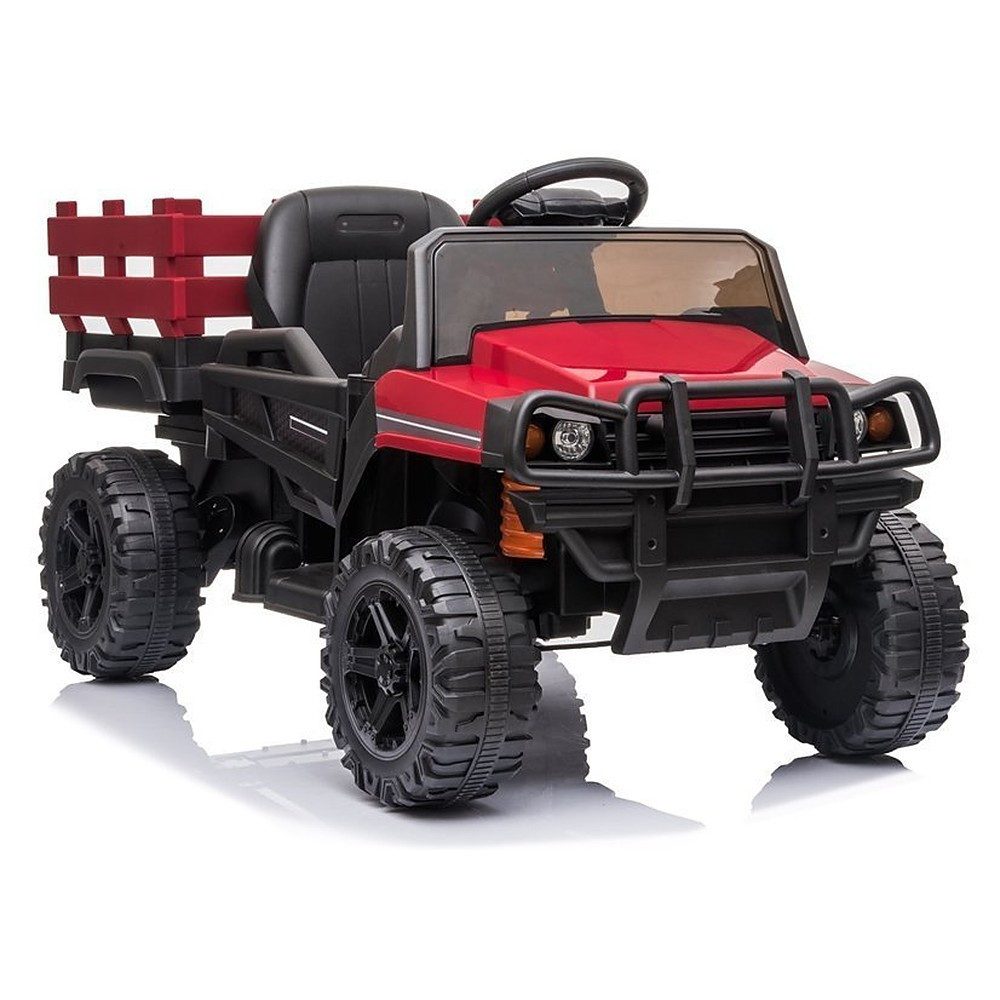 LEAN TOYS Elektro-Kinderauto Kinderfahrzeug Pritschenwagen Akkufahrzeug, (1-tlg), Ladefläche, Frontbügel, Federung, Scheinwerfer