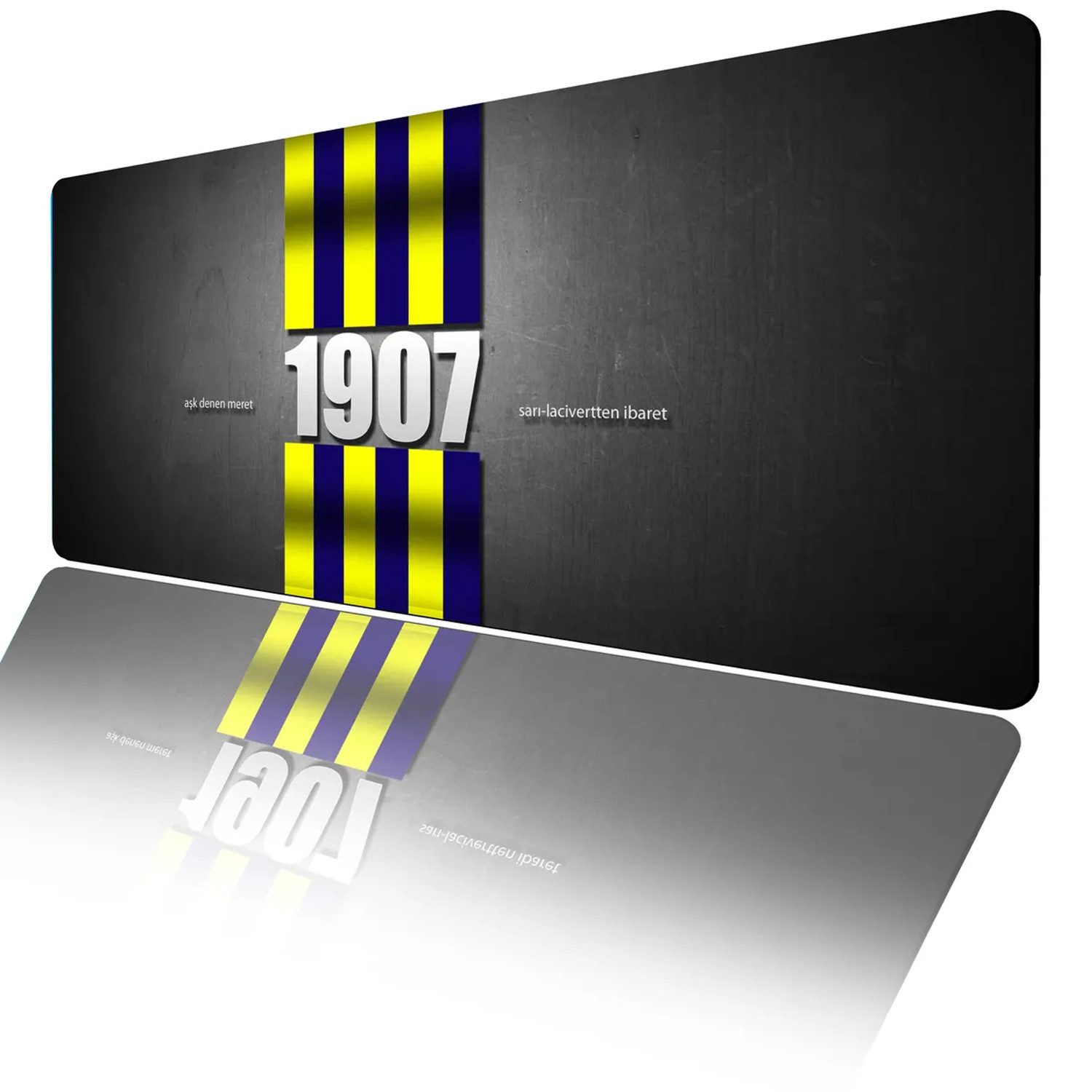 Jungengel Mauspad XXL Fenerbahce 1907 Schreibtisch Unterlage Rutschfest 70x32cm (1-St., 1-teilig), Rutschfeste Große Schreibtischunterlage, Ergonomisch für Gaming & Büro
