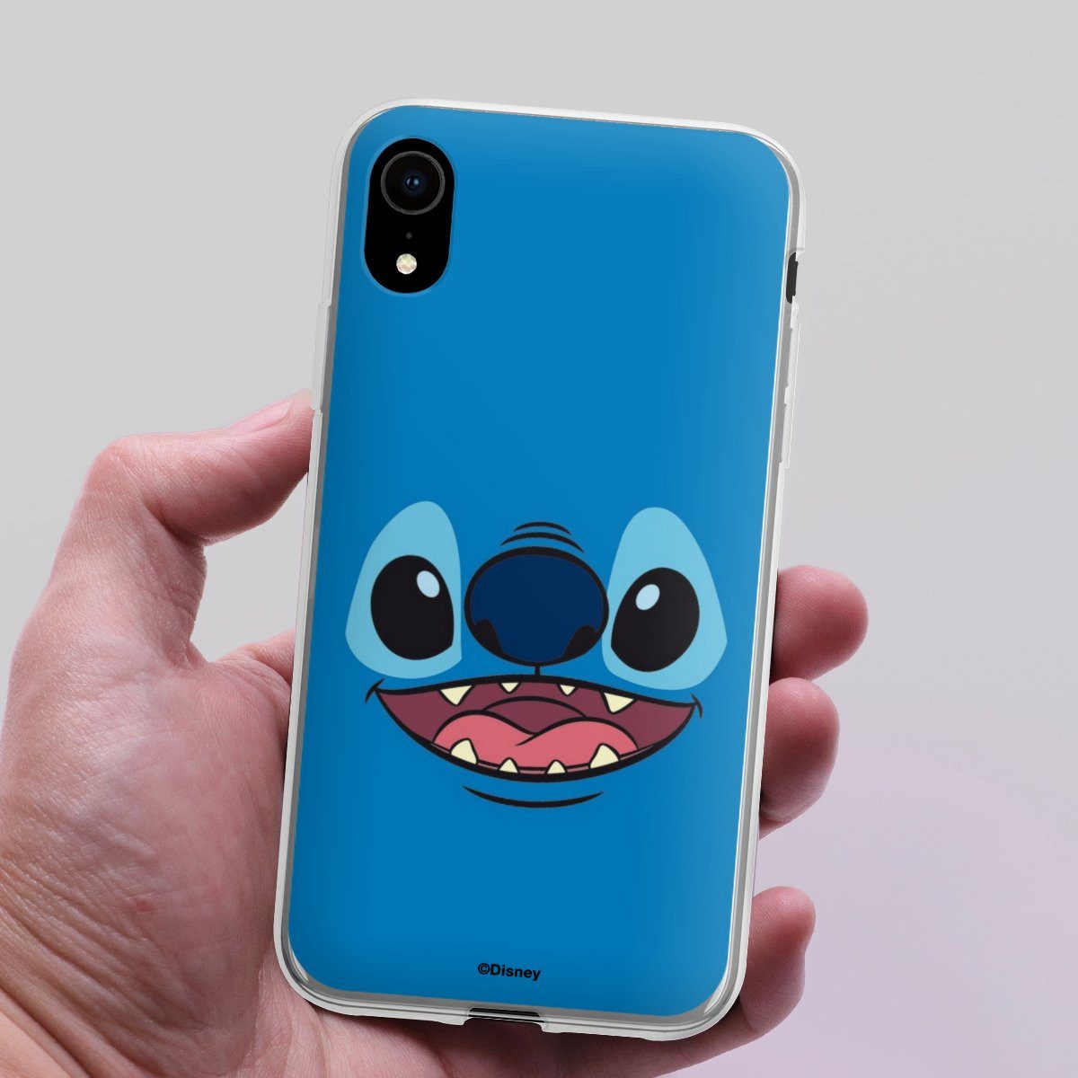 DeinDesign Handyhülle Lilo & Stitch Disney Offizielles Lizenzprodukt Stitch Closeup, Apple iPhone Xr Silikon Hülle Bumper Case Handy Schutzhülle