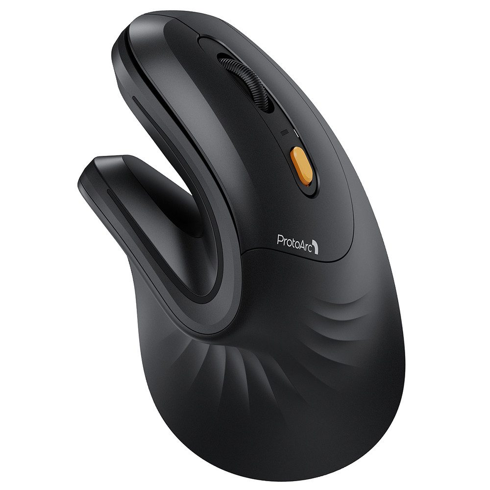 ProtoArc EM11 NL Ergonomische Vertikale Bluetooth Maus Maus (Bluetooth, Wiederaufladbare Kabellose Maus,Stumme Klicks, 2.4G + Dual-Bluetooth)