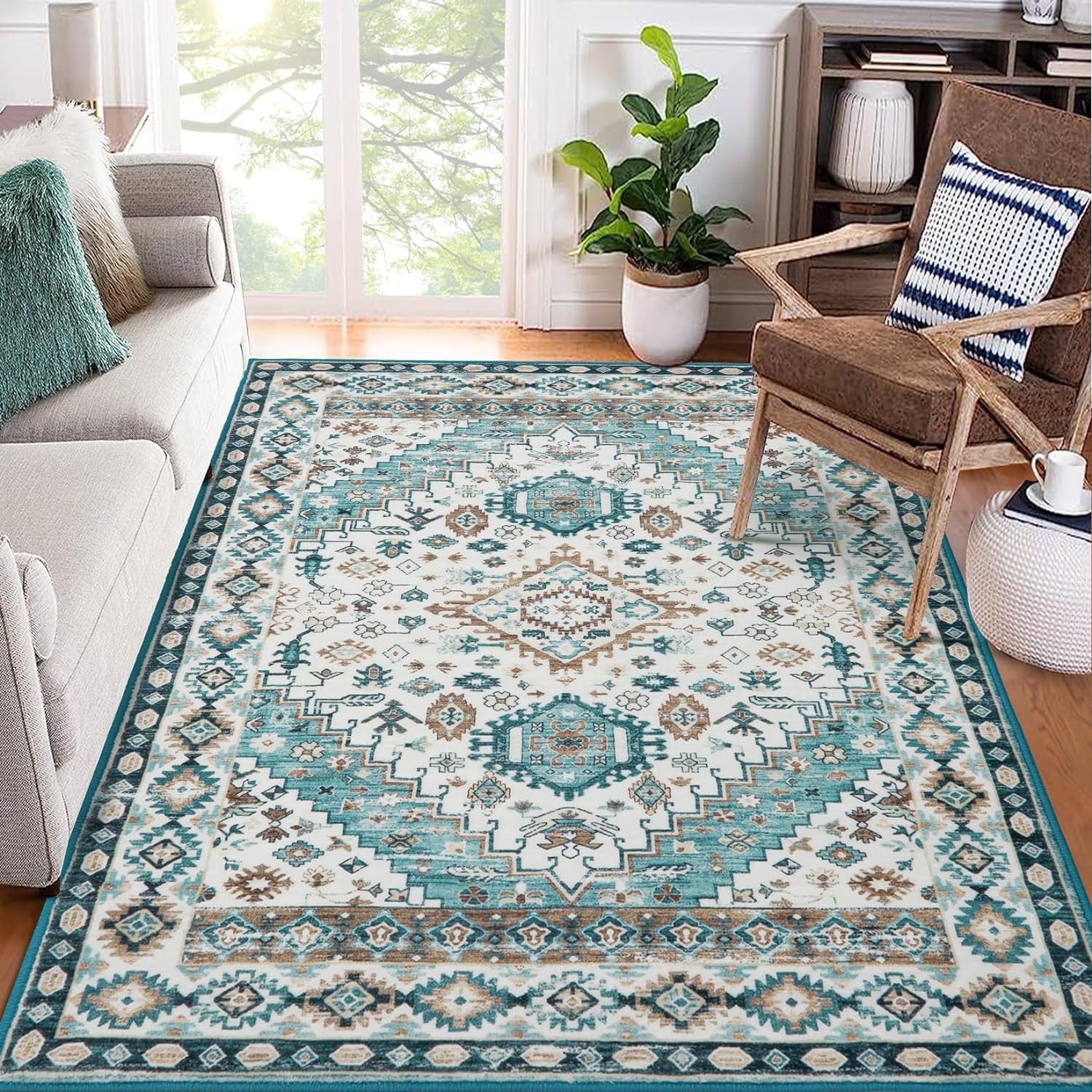 GarveeMore Orientteppich, rechteckig,Höhe:7mm,1400GSM,Weich,Pflegeleicht,ma günstig online kaufen