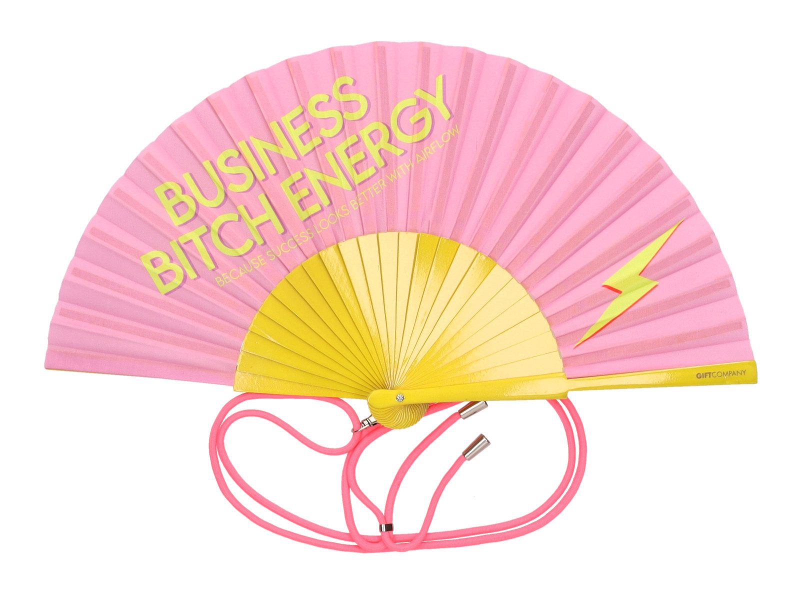 Giftcompany Dekoobjekt Fififan Fächer Business Bitch gelb/rosa 23cm