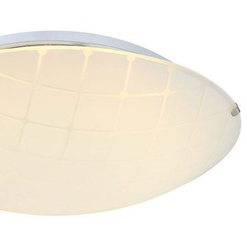 Globo LED Deckenleuchte, LED-Leuchtmittel fest verbaut, Warmweiß, Deckenleuchte Deckenlampe Wohnzimmerlampe Chrom LED